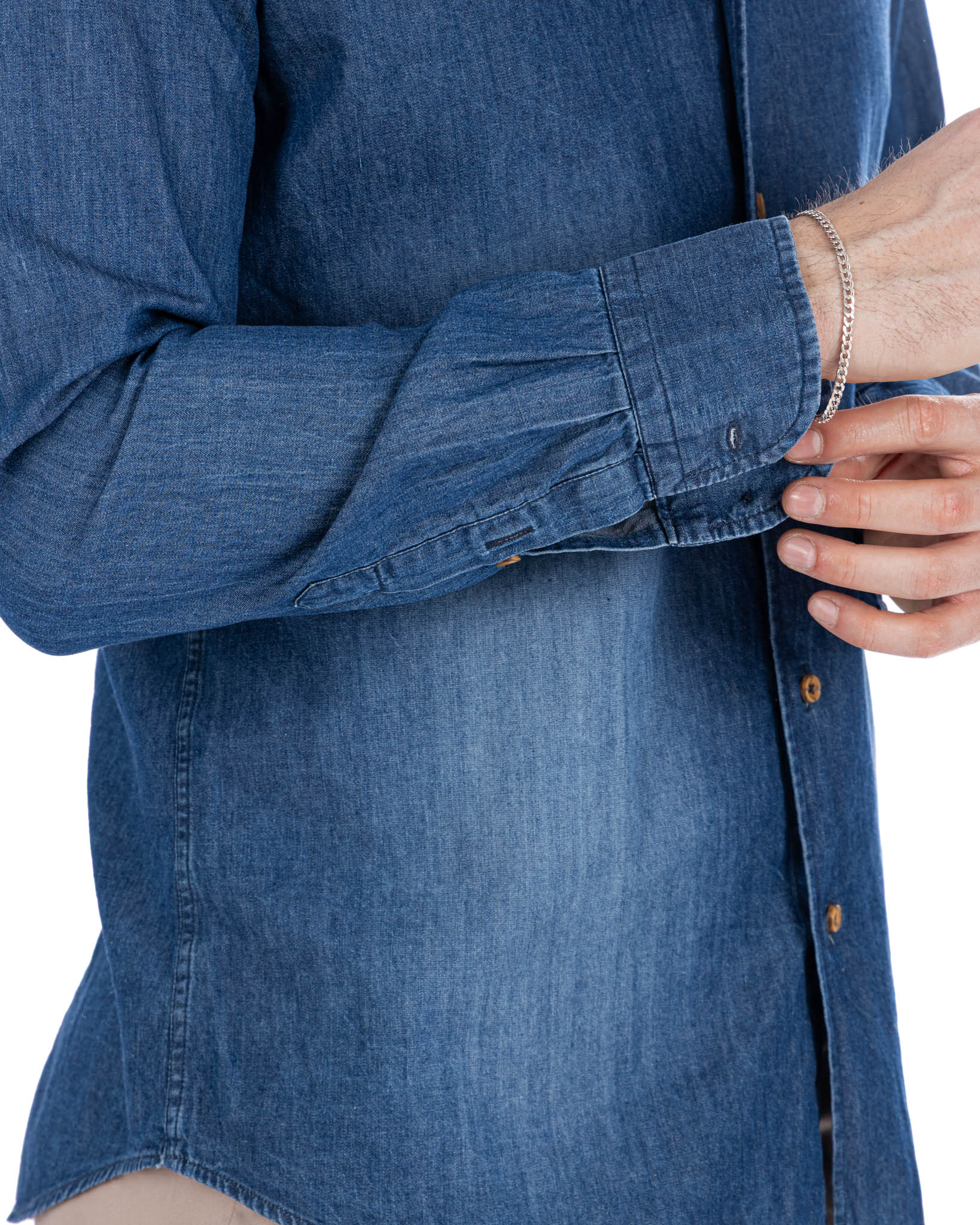 Mark - chemise en jean délavé foncé