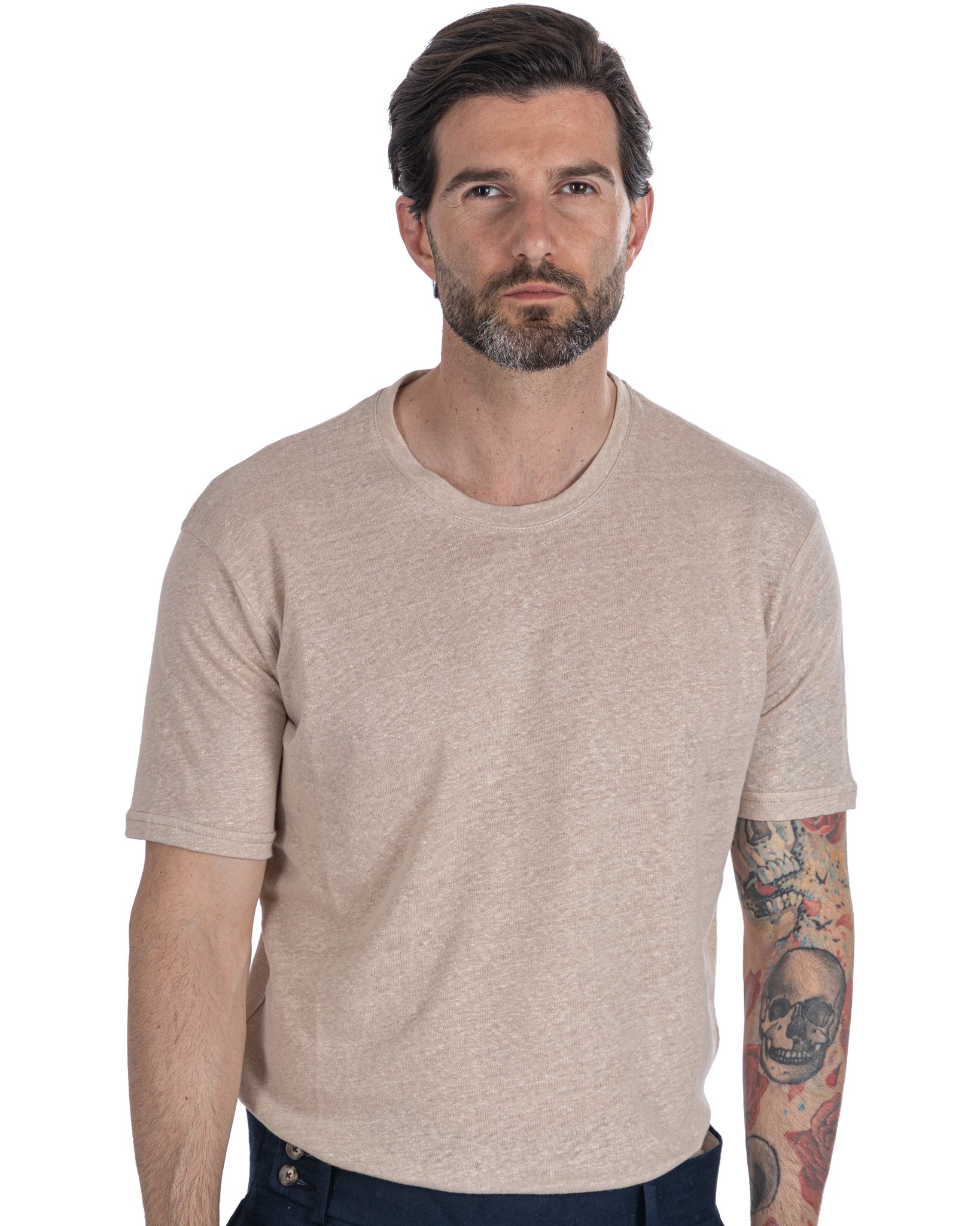 Felix - beige linen t-shirt