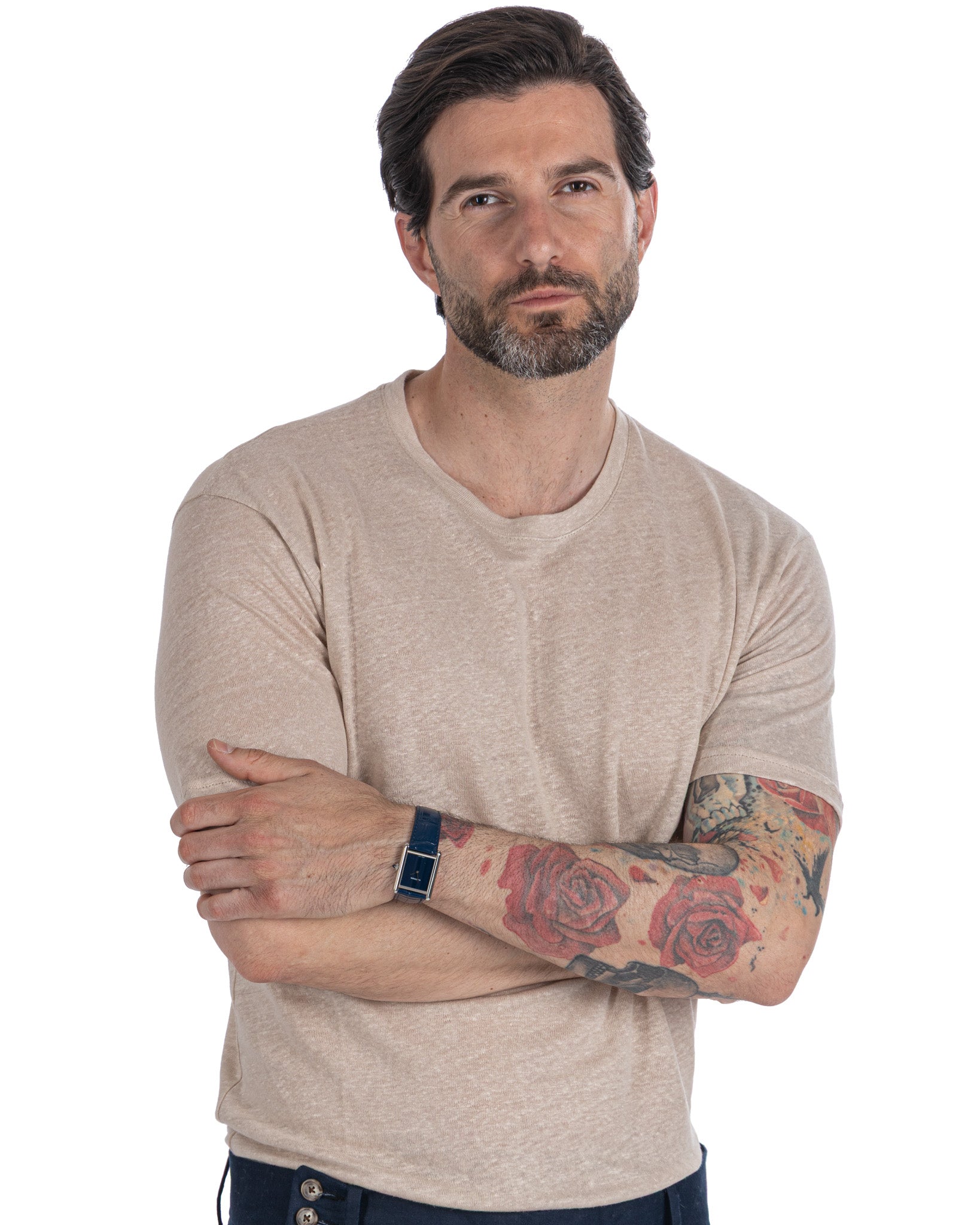 Felix - beige linen t-shirt