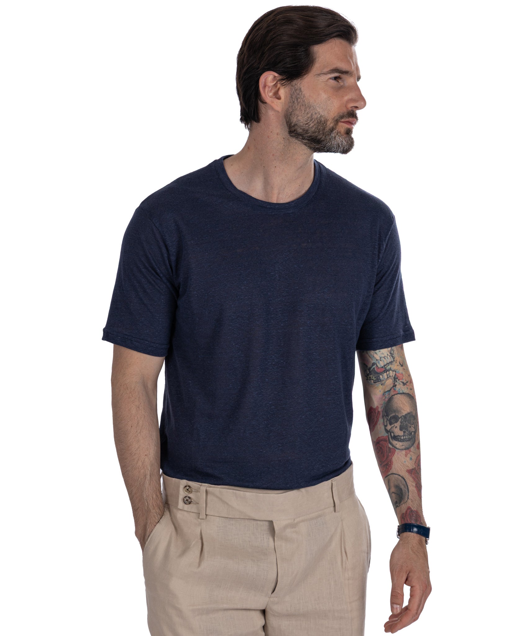 Felix - blue linen t-shirt