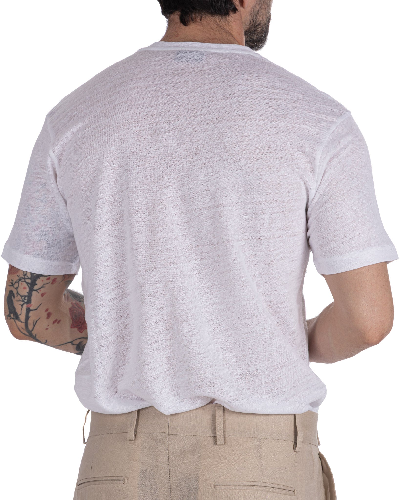 Felix - t-shirt in lino bianca