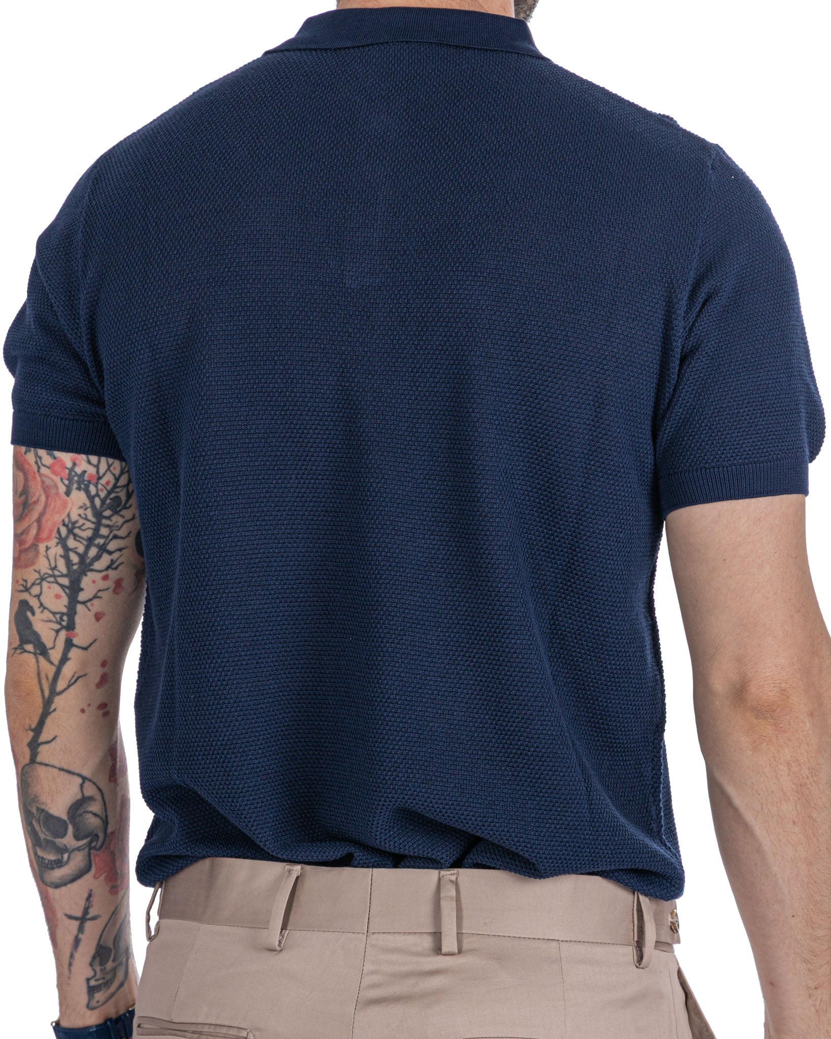 Rod - polo in maglia nido d'ape blu