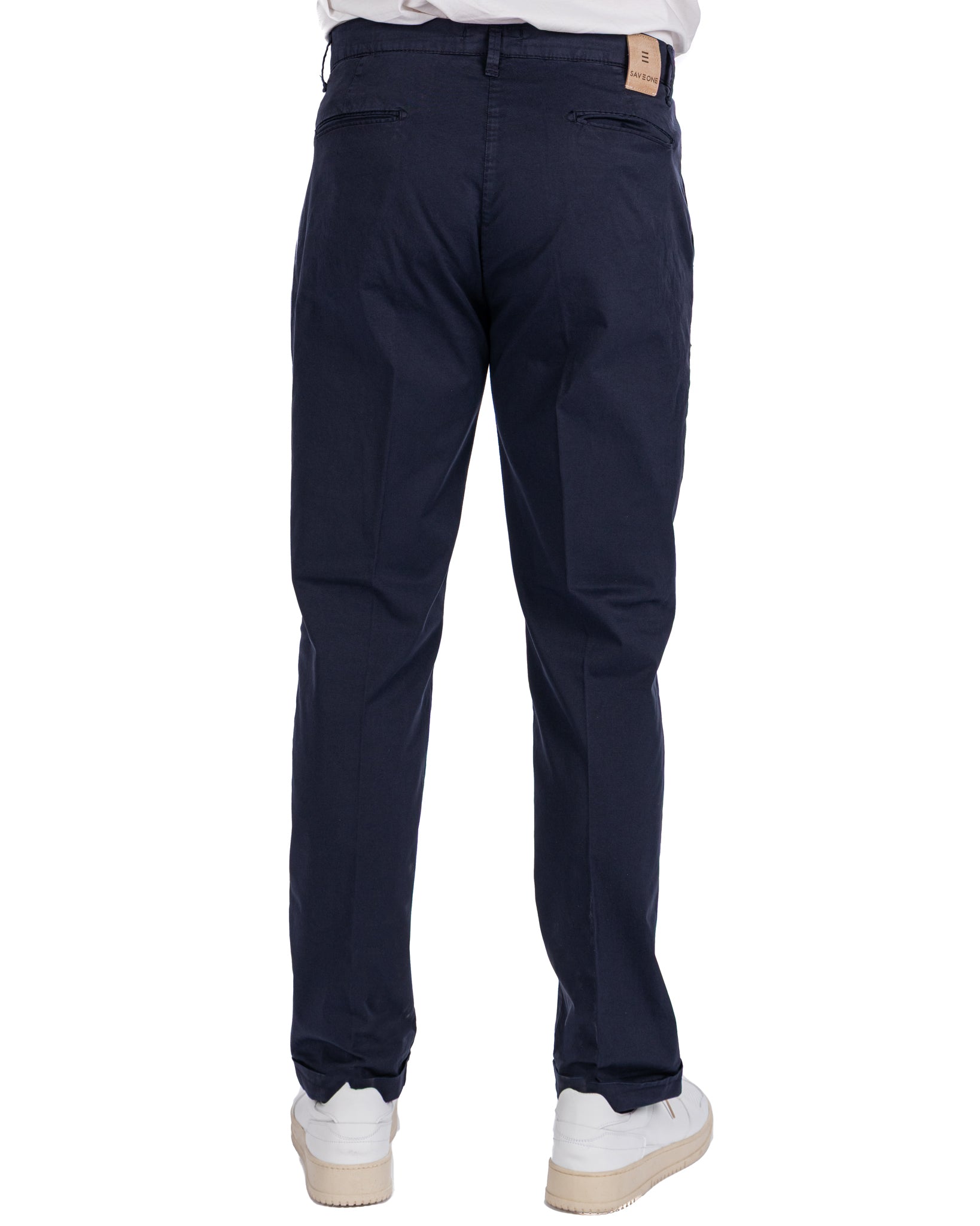 Seath - blue wide cotton trousers