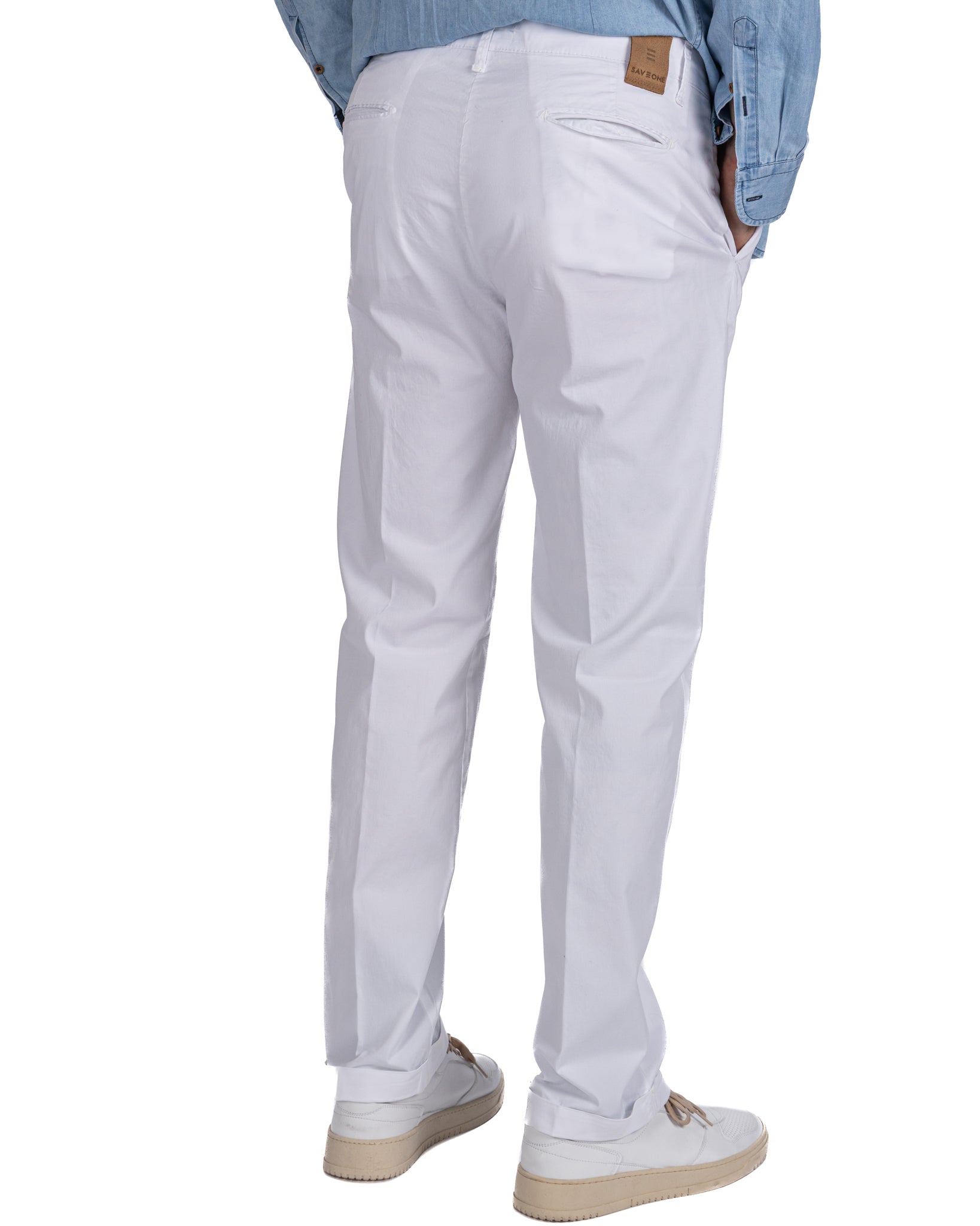 Seath - white wide cotton trousers