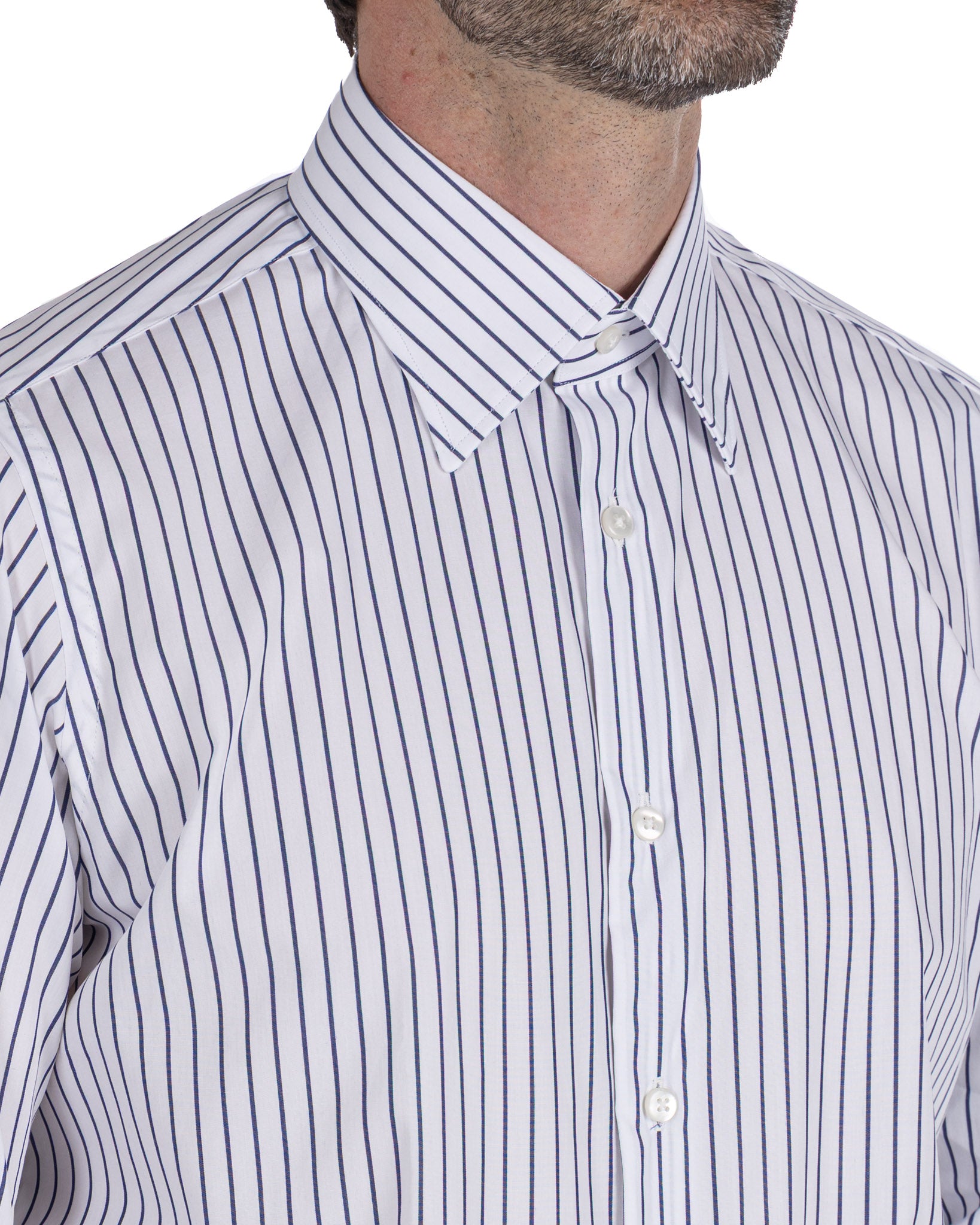 Walther - blue striped cotton shirt