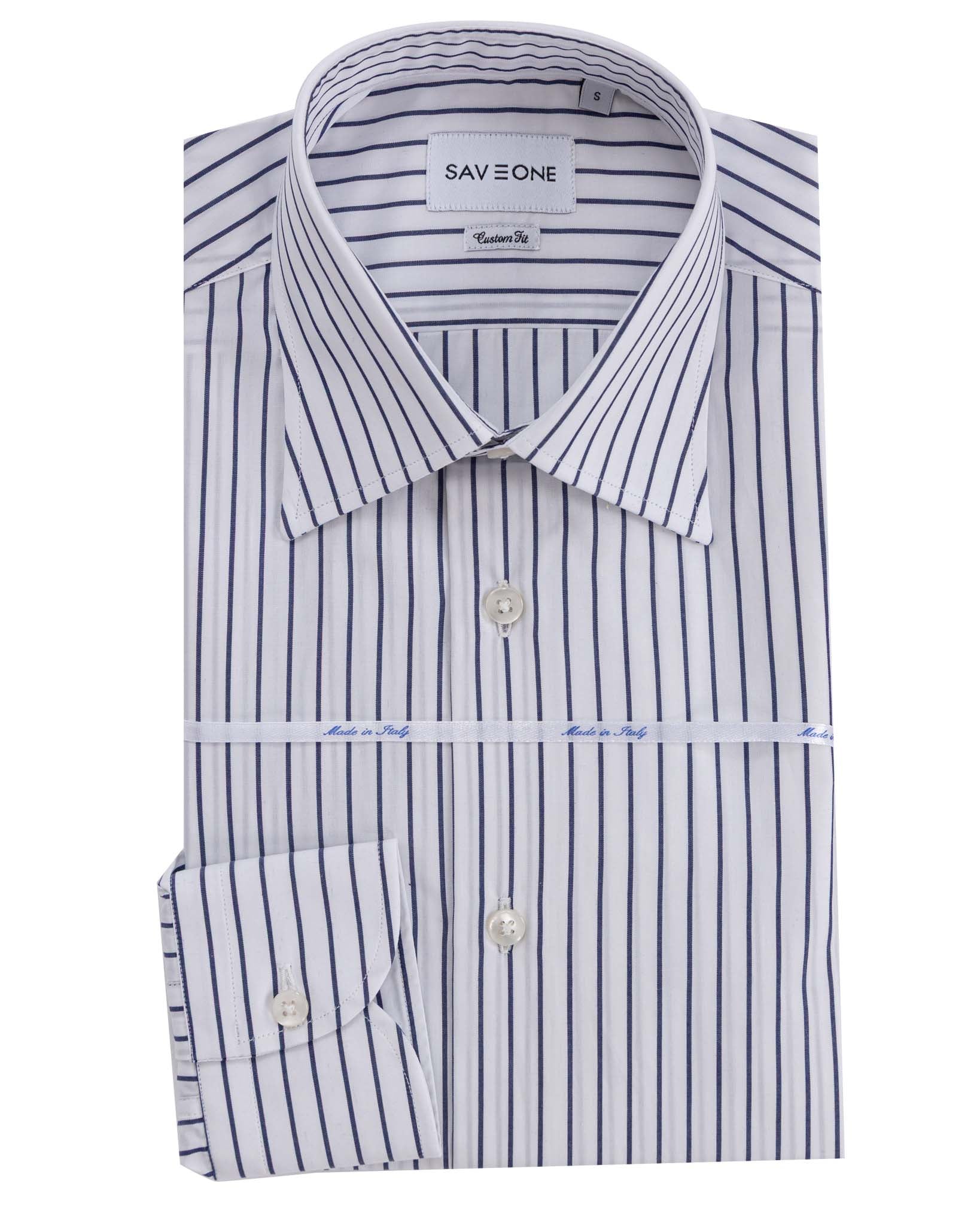 Walther - blue striped cotton shirt