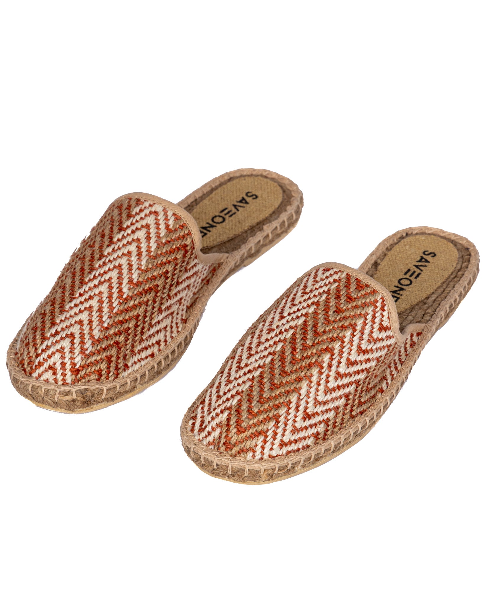 Lerici- mules espadrilles herringbone brick