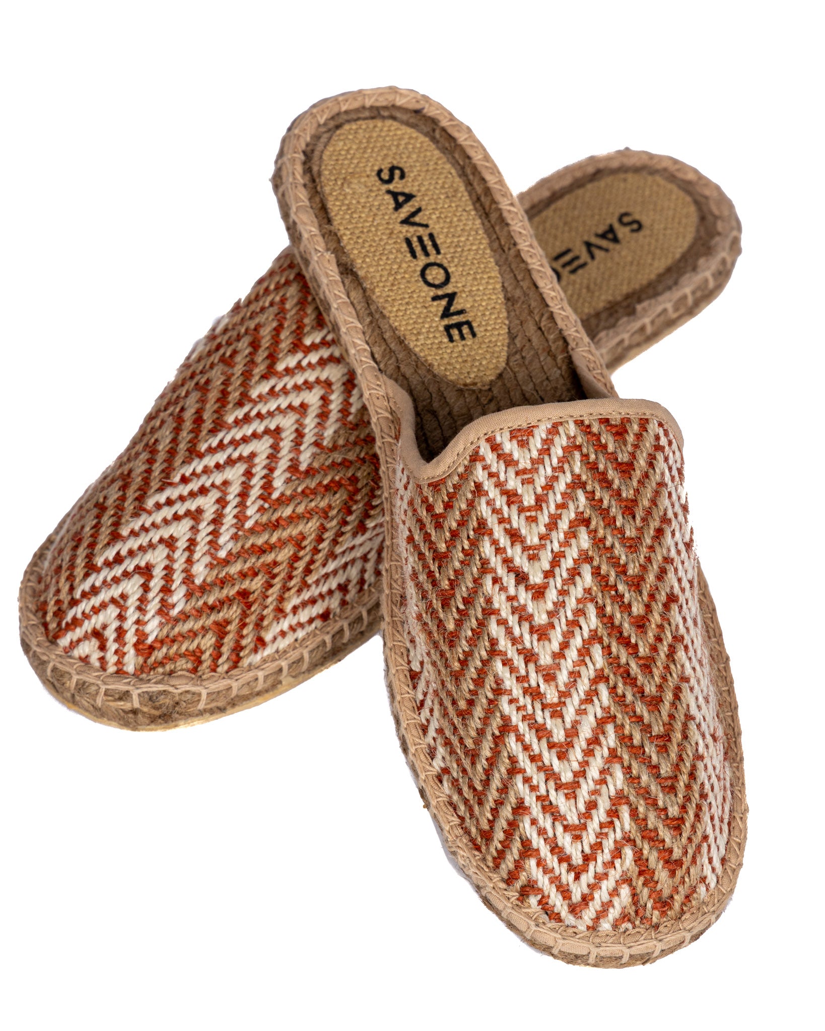 Lerici- mules espadrilles herringbone brick