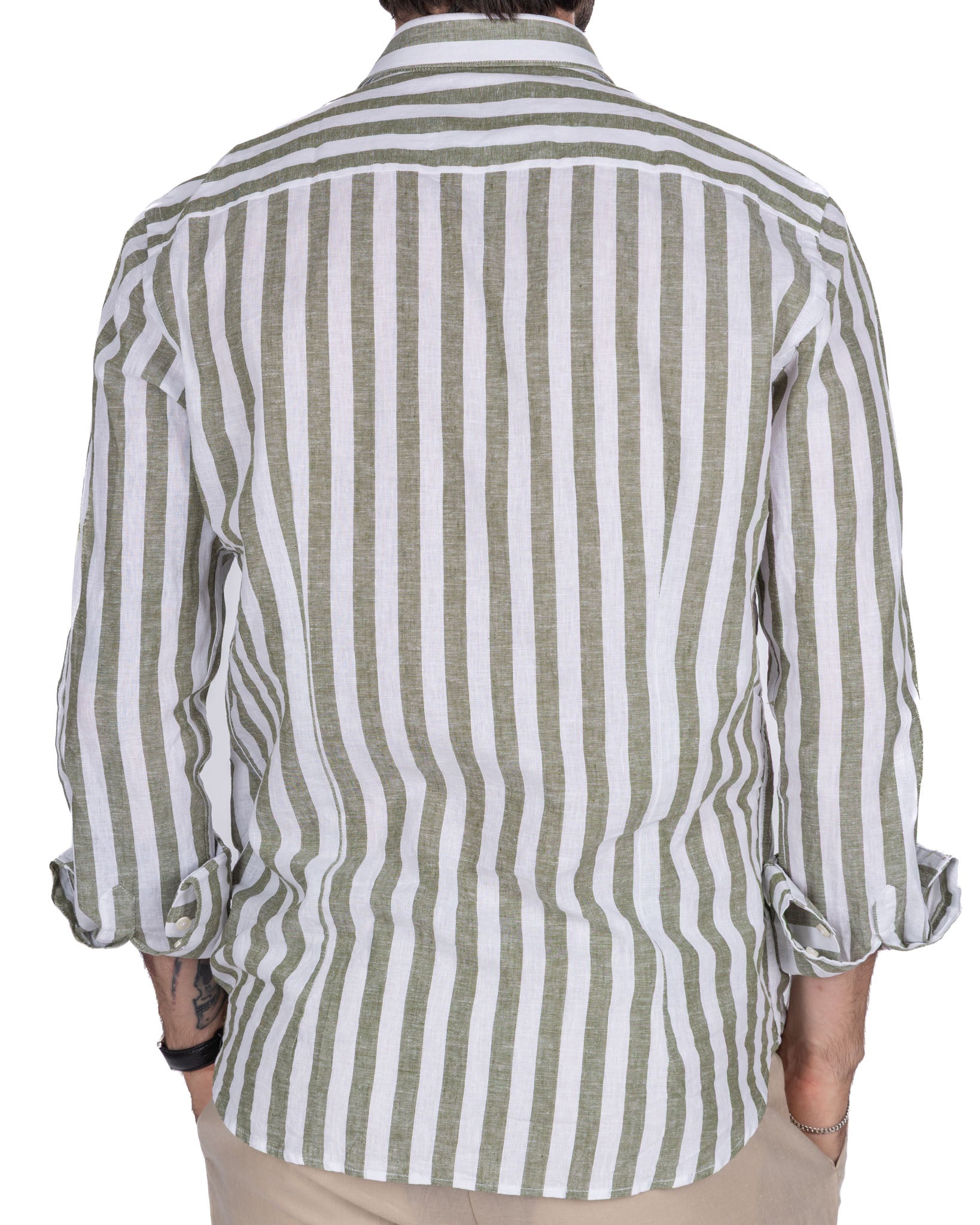 Eze - Military Striped Linen Blend Shirt