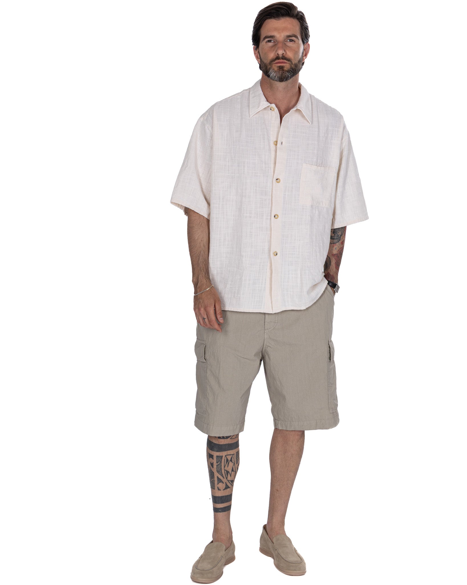 Madeira - camicia armaturata oversize panna