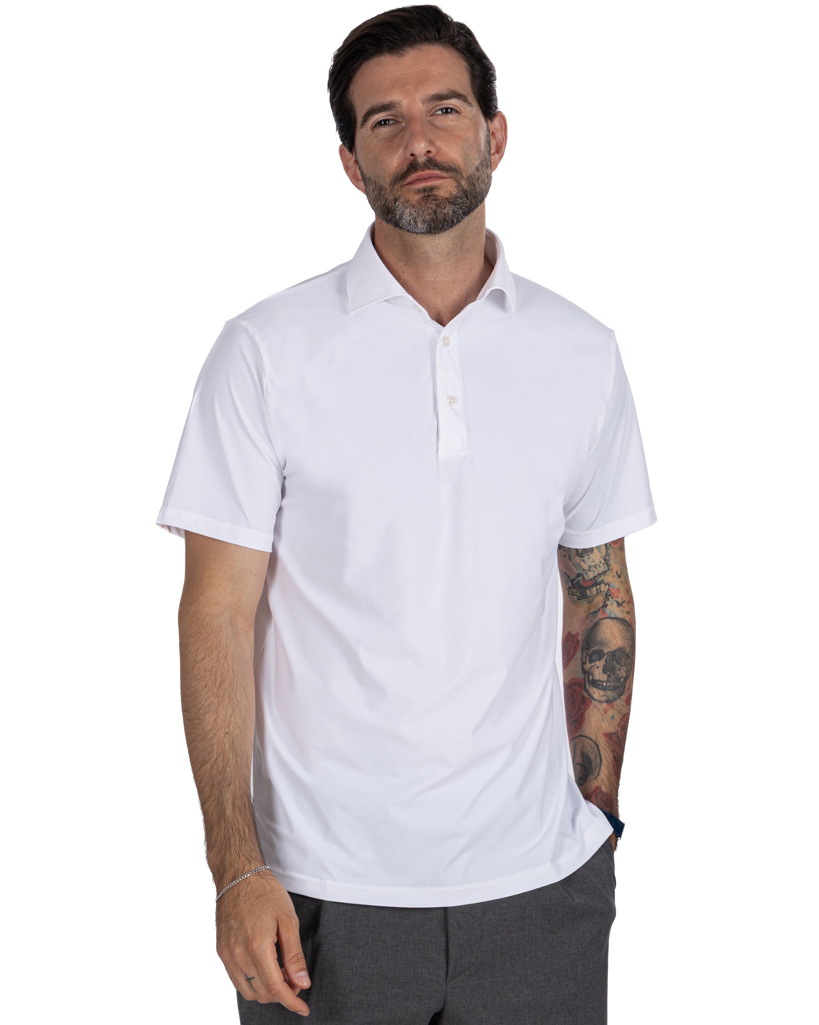 Arnold - white travel woven polo