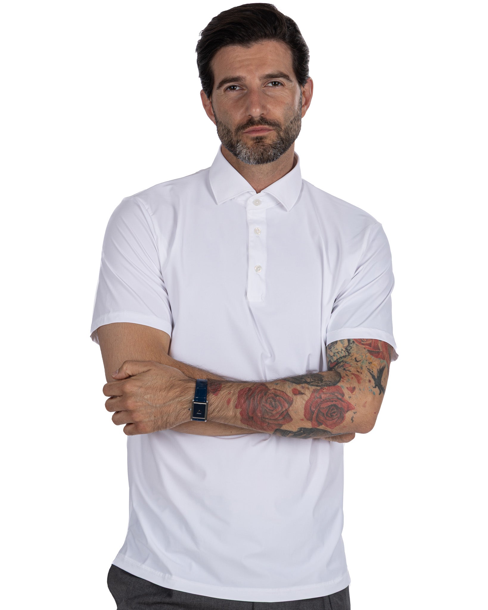 Arnold - polo tessuto travel bianca