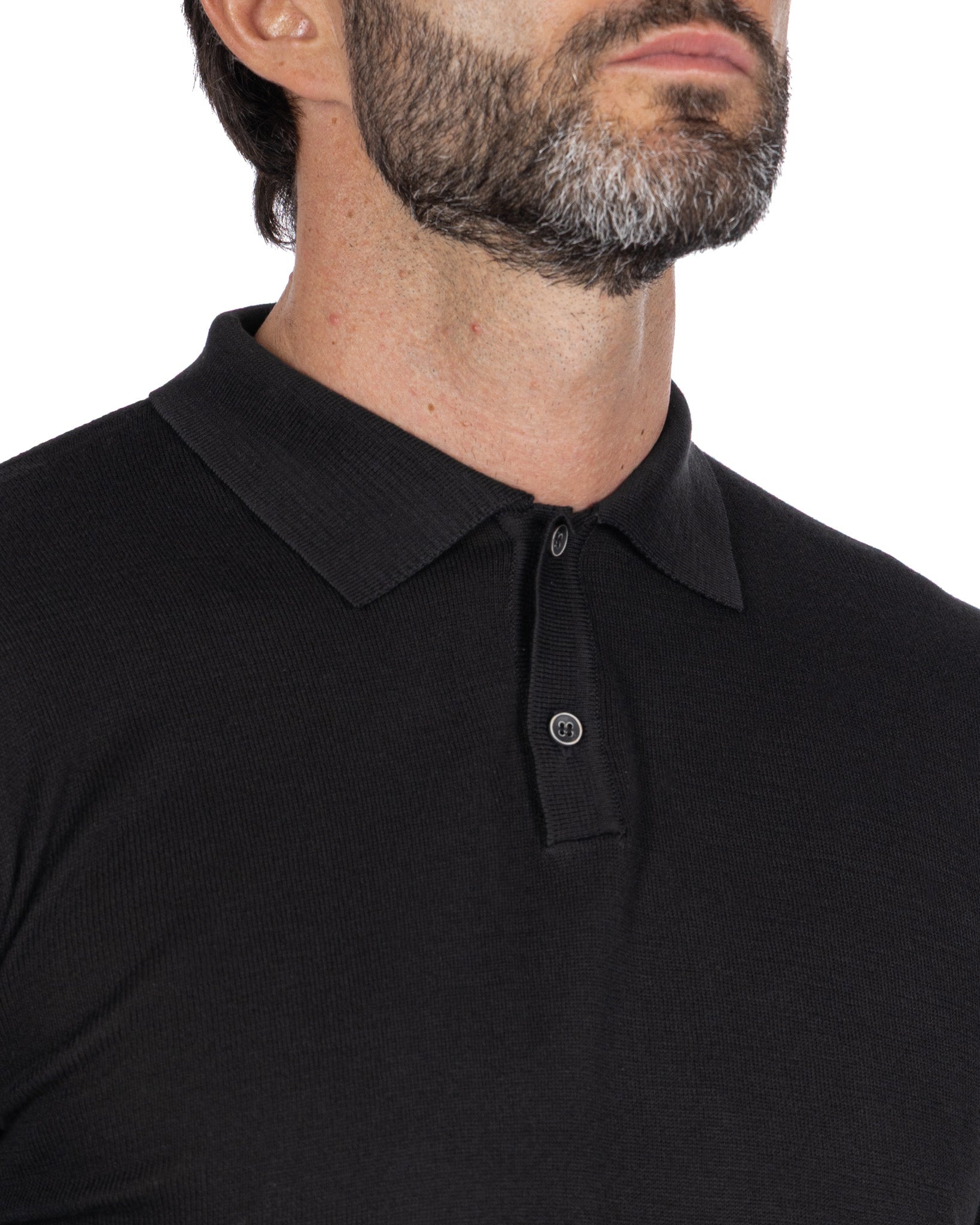 Polo en coton noir Andrey