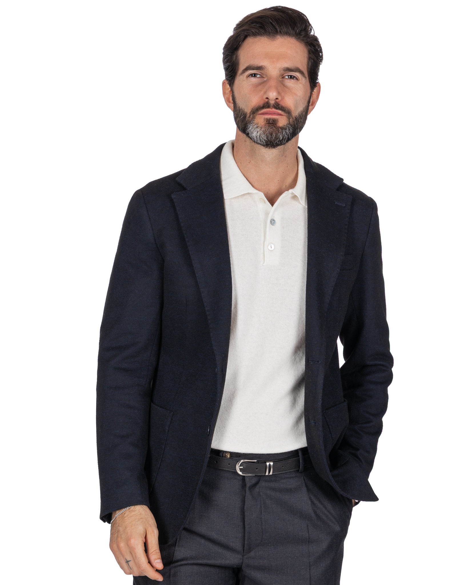 Veste Ayrton en sergé bleu