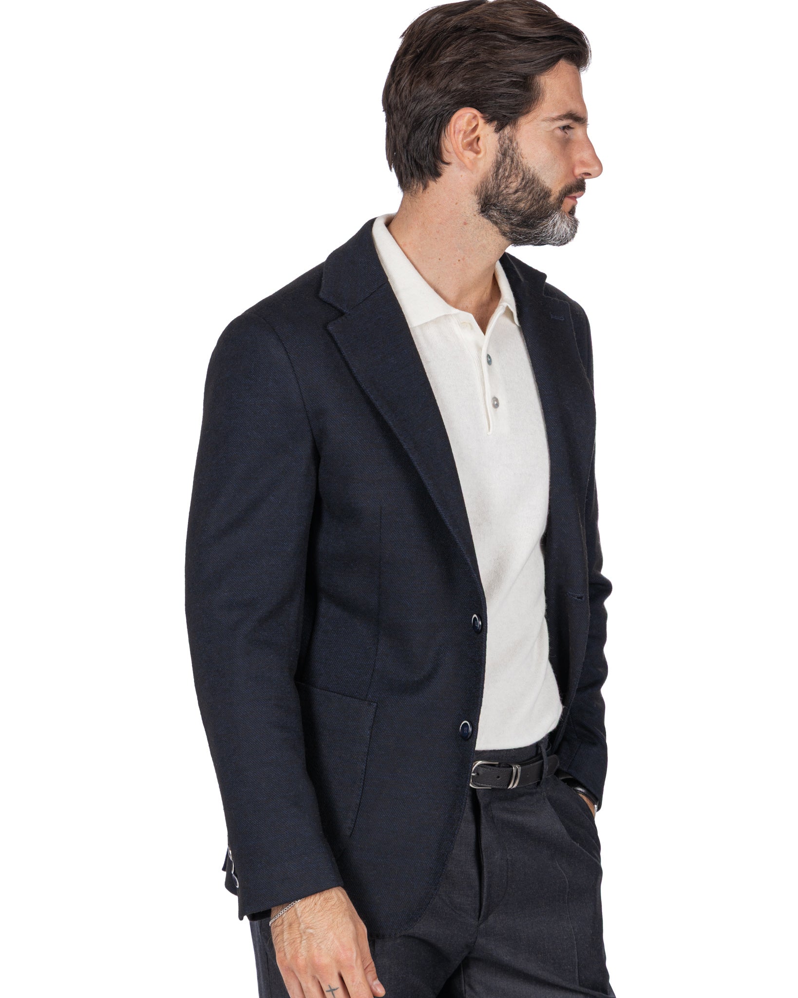 Veste Ayrton en sergé bleu