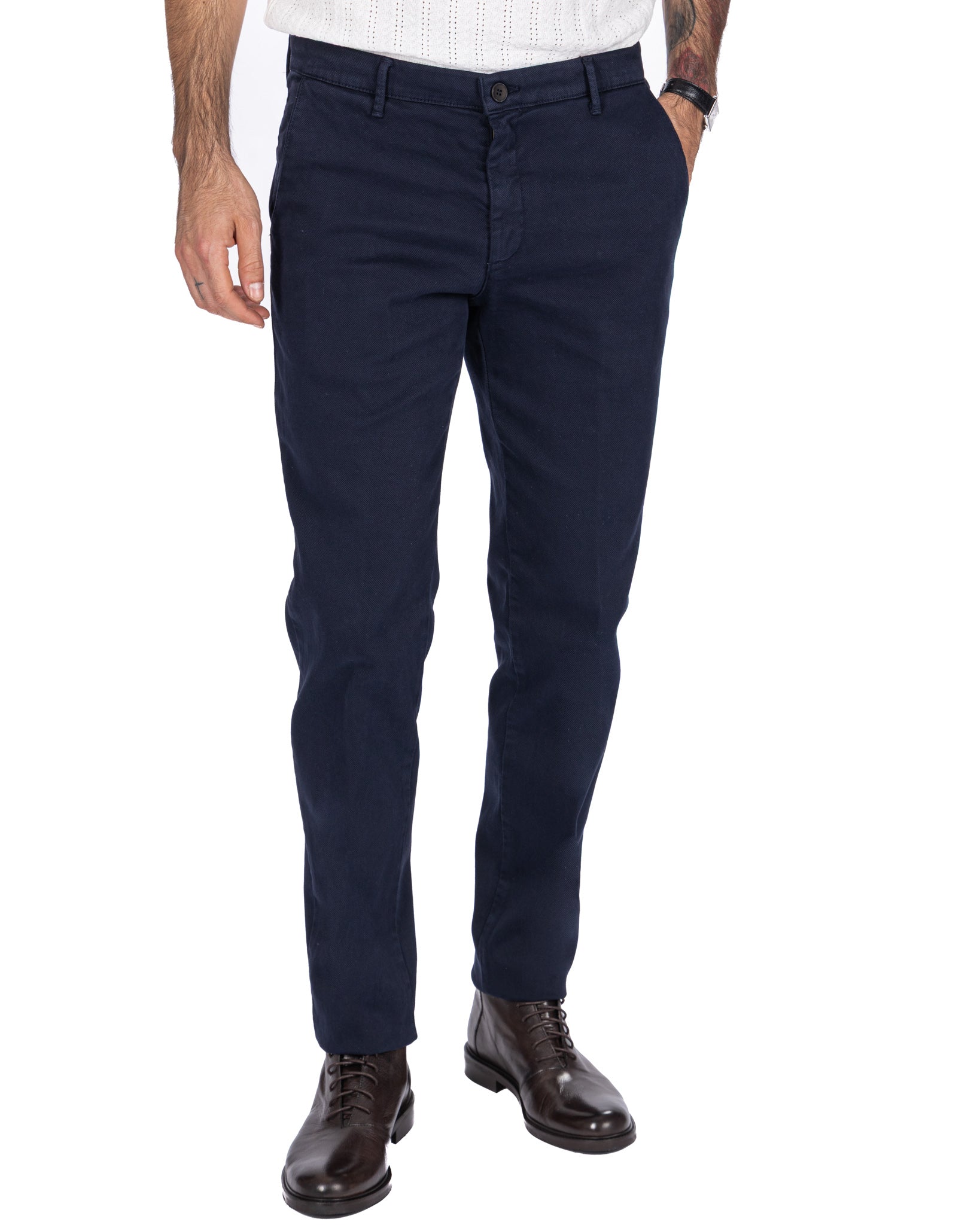 Pantalone Jack in cotone armaturato blu