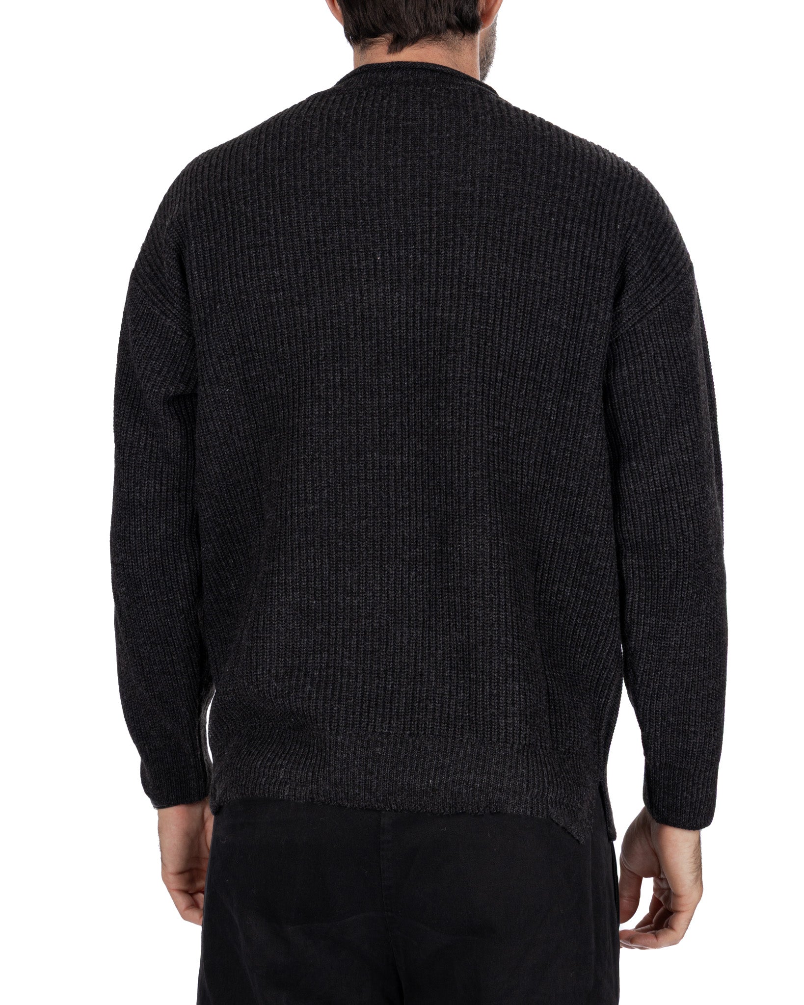 Sven Ribbed Crewneck Black