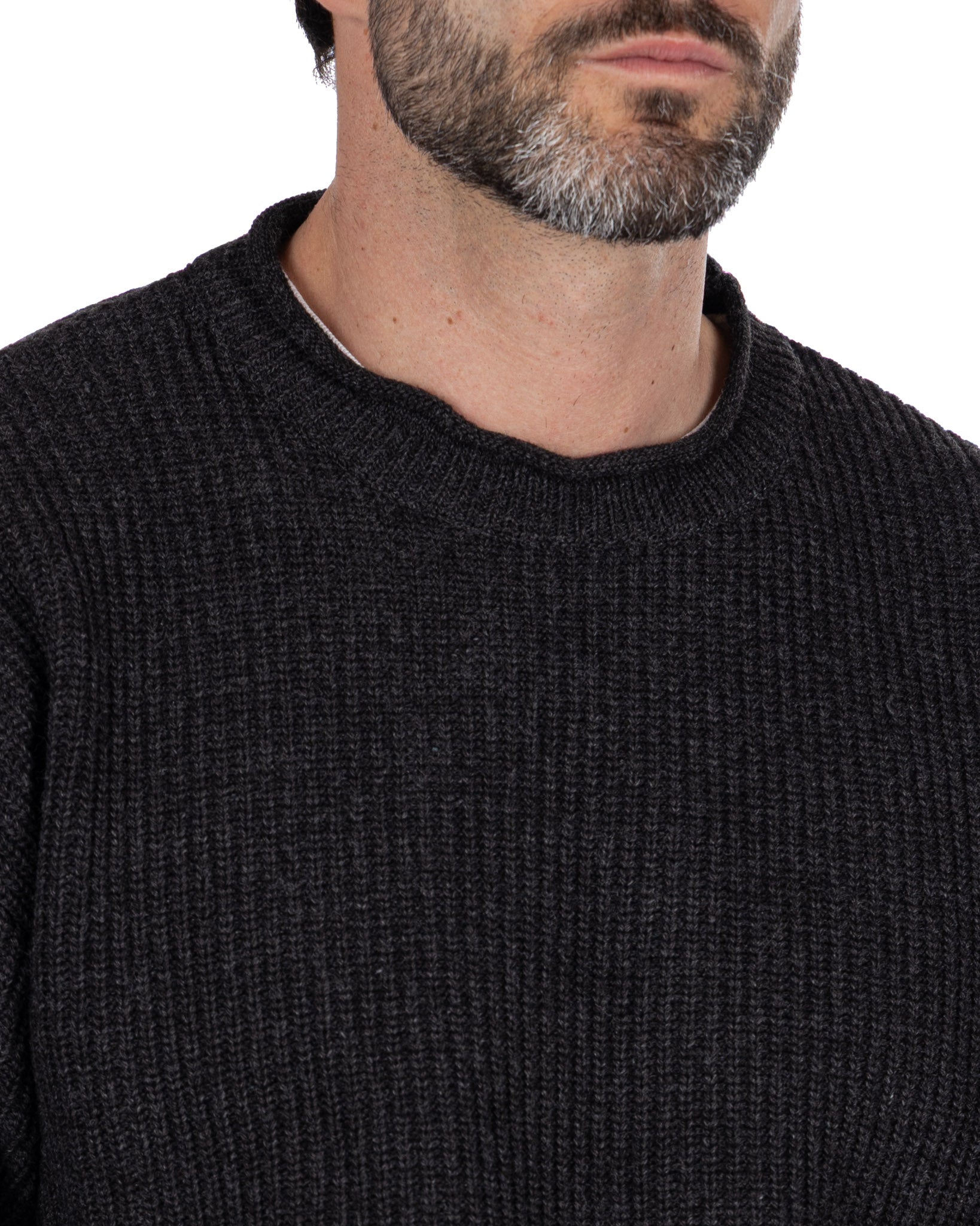 Sven Ribbed Crewneck Black