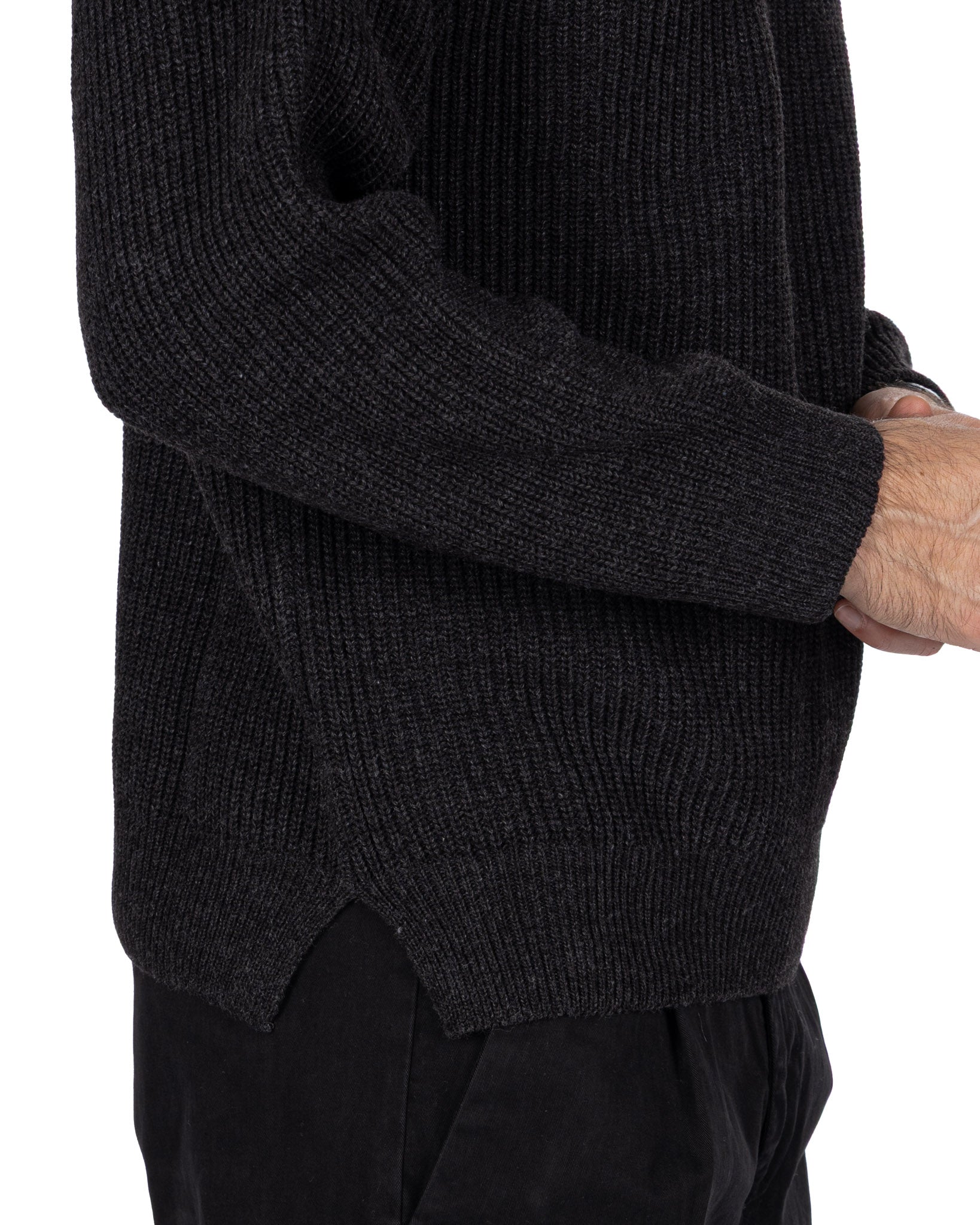 Sven Ribbed Crewneck Black