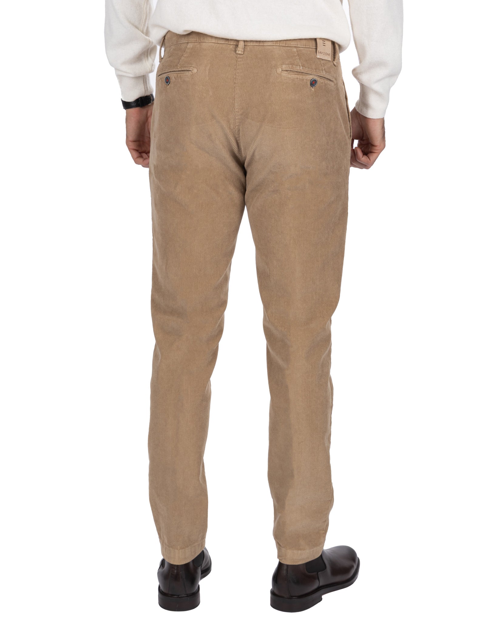 Pantalon Harlan en velours tabac