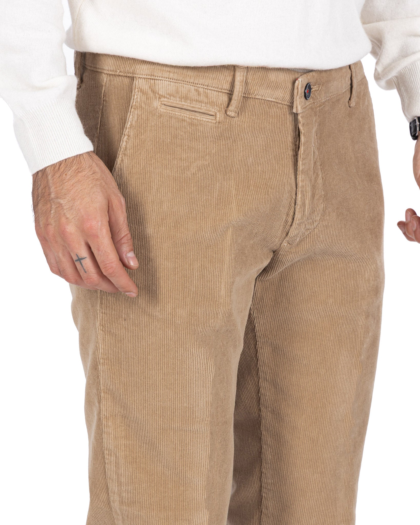 Pantalon Harlan en velours tabac