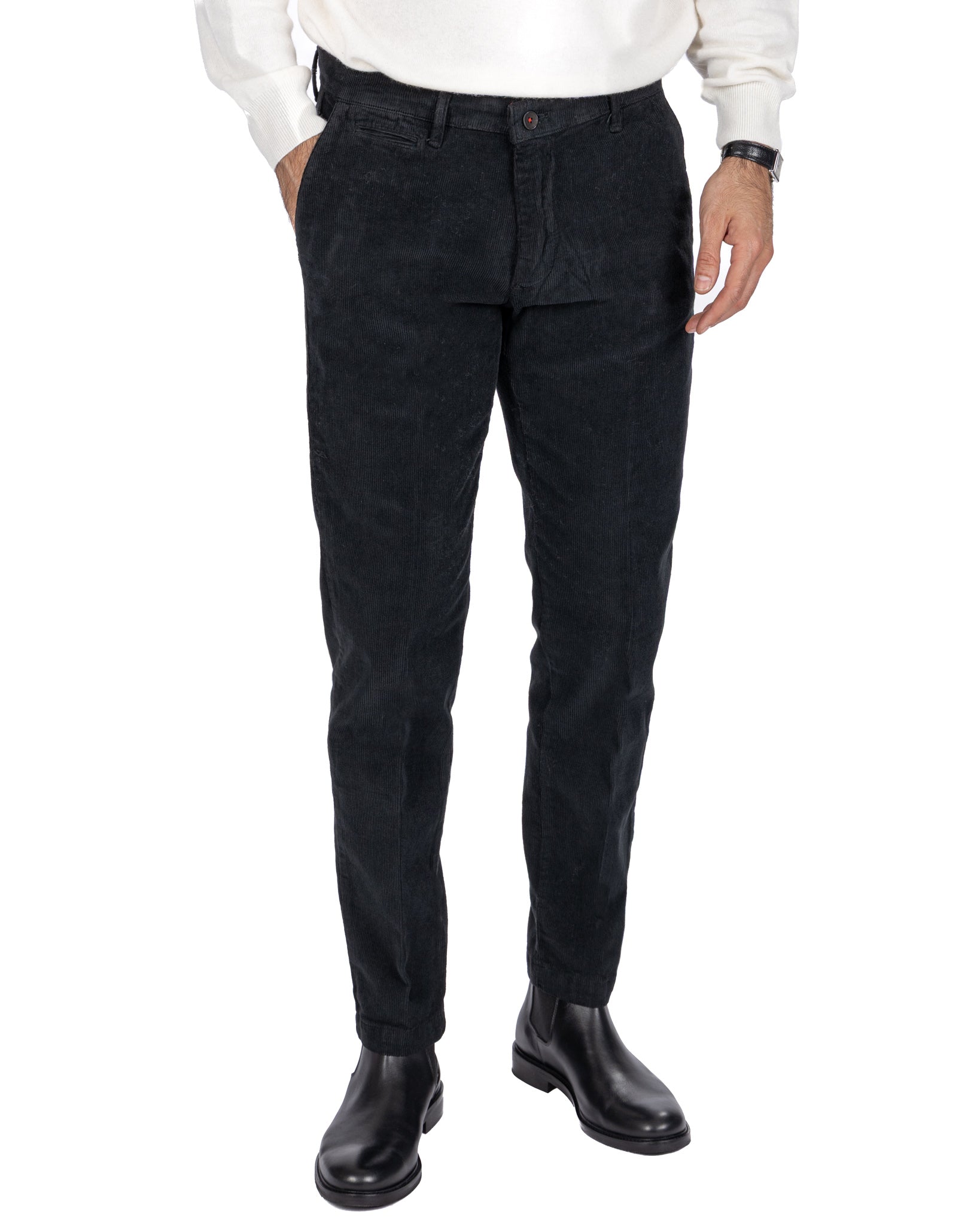 Pantalon Harlan en velours noir