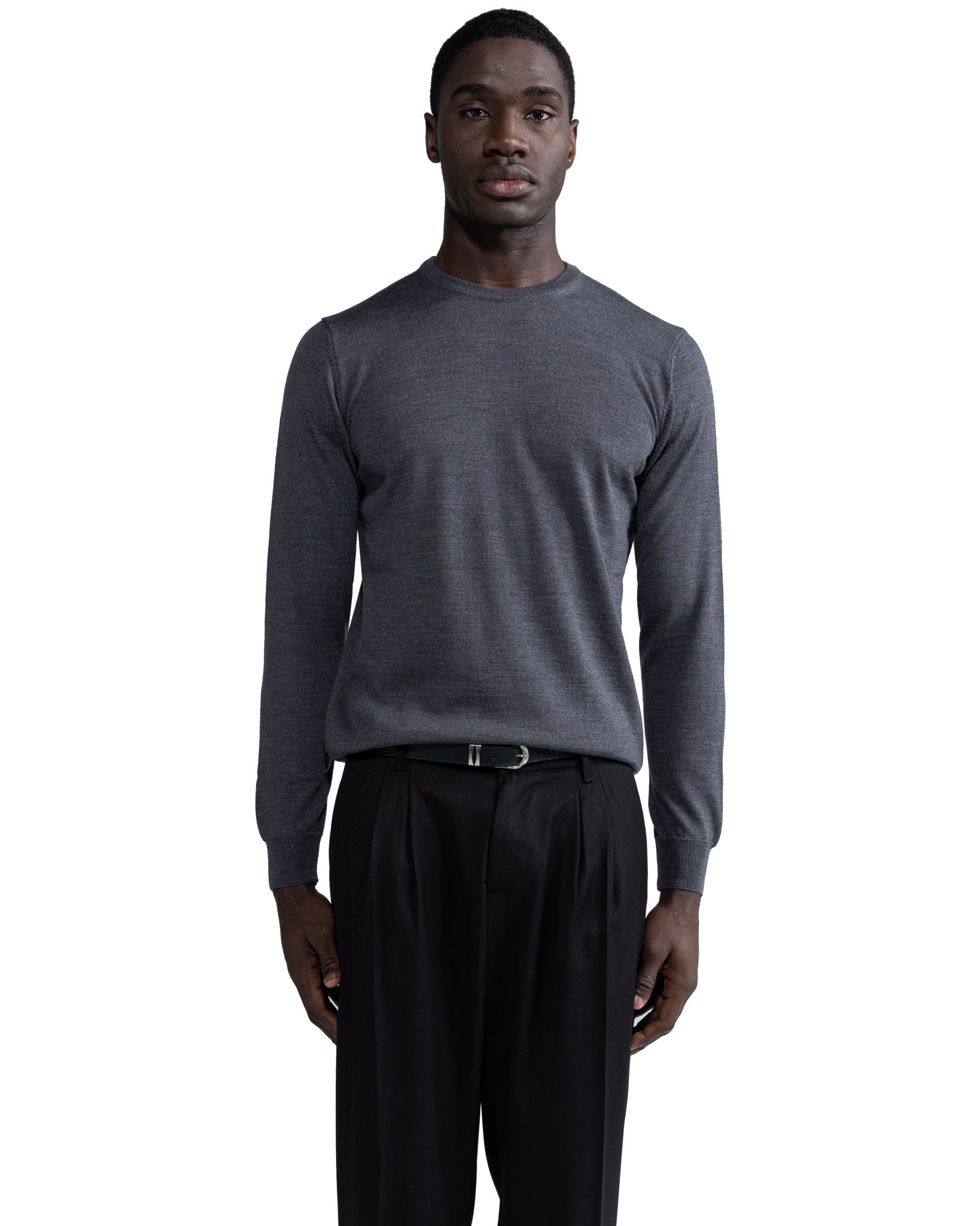 Girocollo Furore in lana merino Tollegno grigio