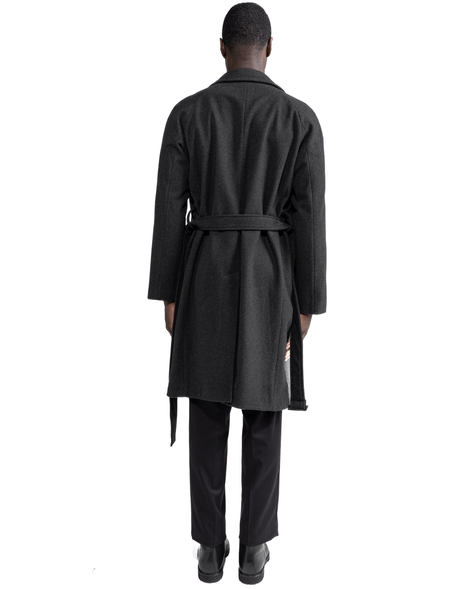 Cappotto lungo Freud in flanella grigio