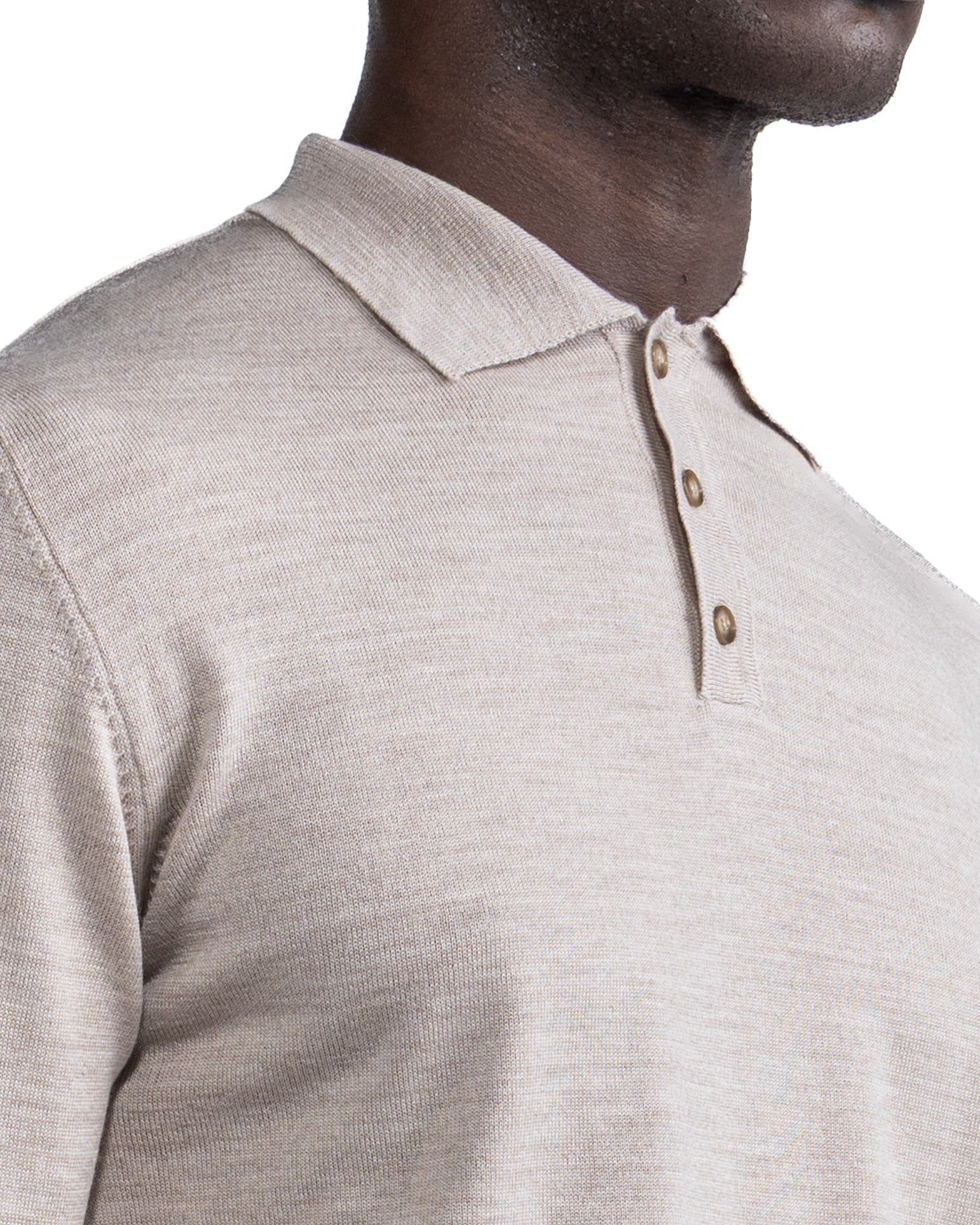 Polo Rovigo en laine Tollegno sable