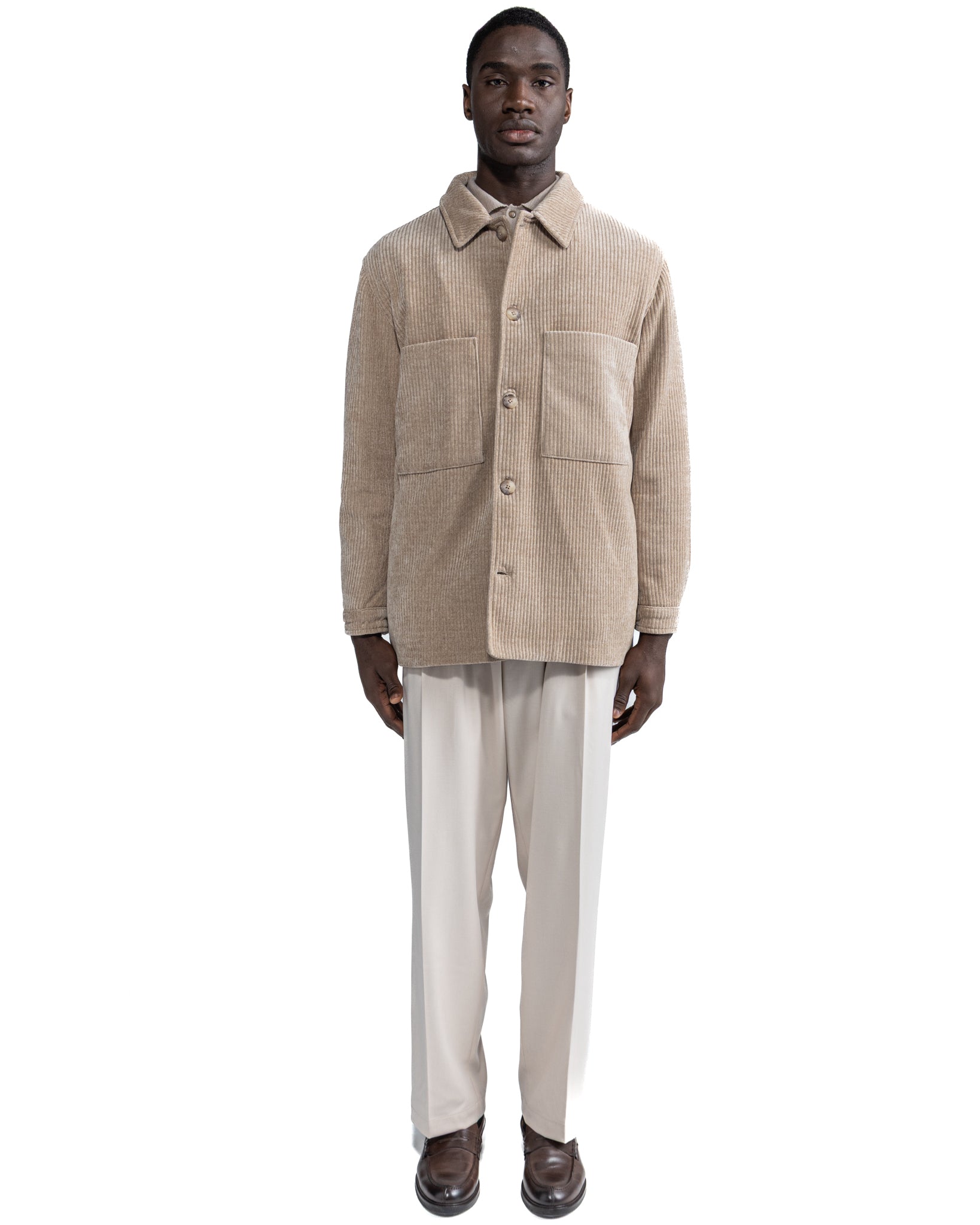 Giacca oversize Jeremie in velluto beige