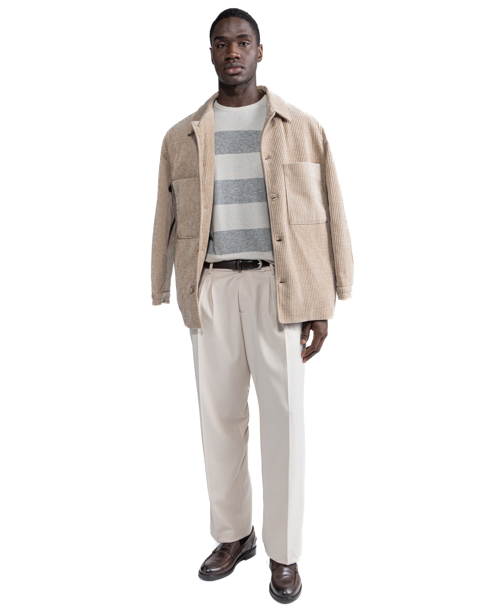 Giacca oversize Jeremie in velluto beige