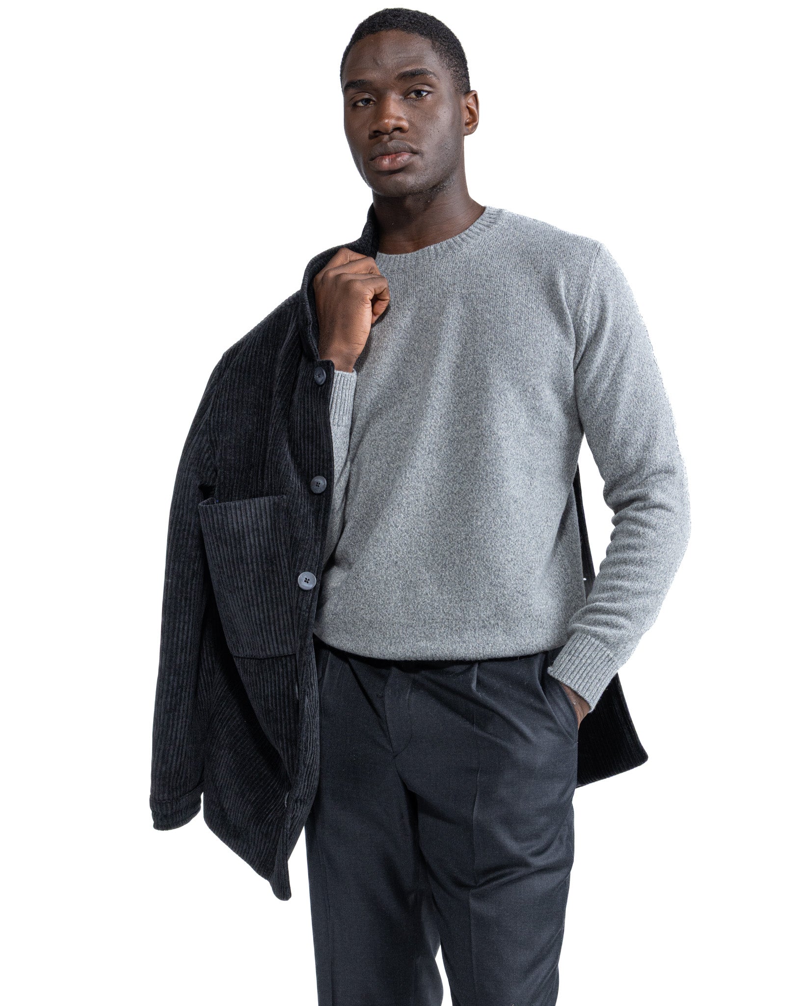 Pull ras du cou Willie en boucle grise