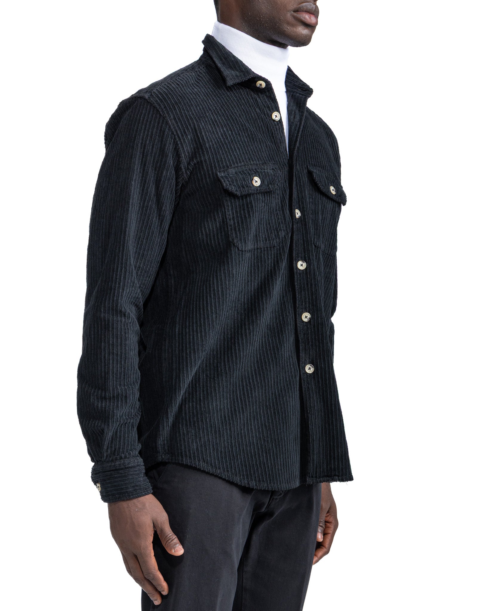 Atlantis - camicia nera in velluto