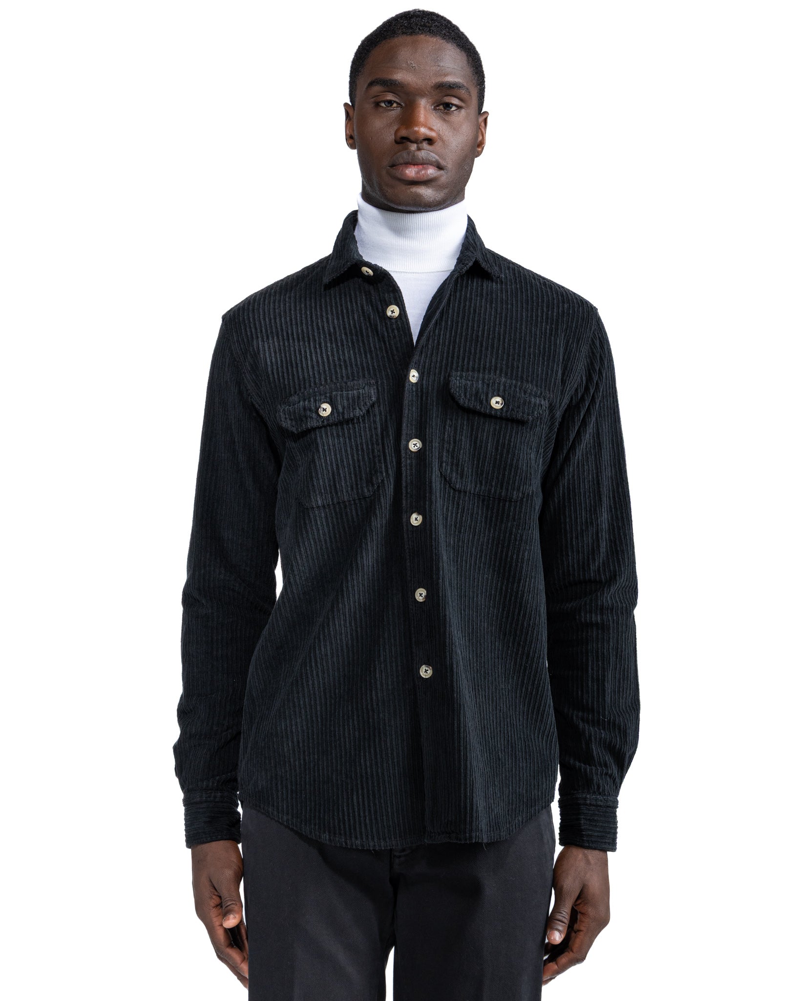 Atlantis - camicia nera in velluto