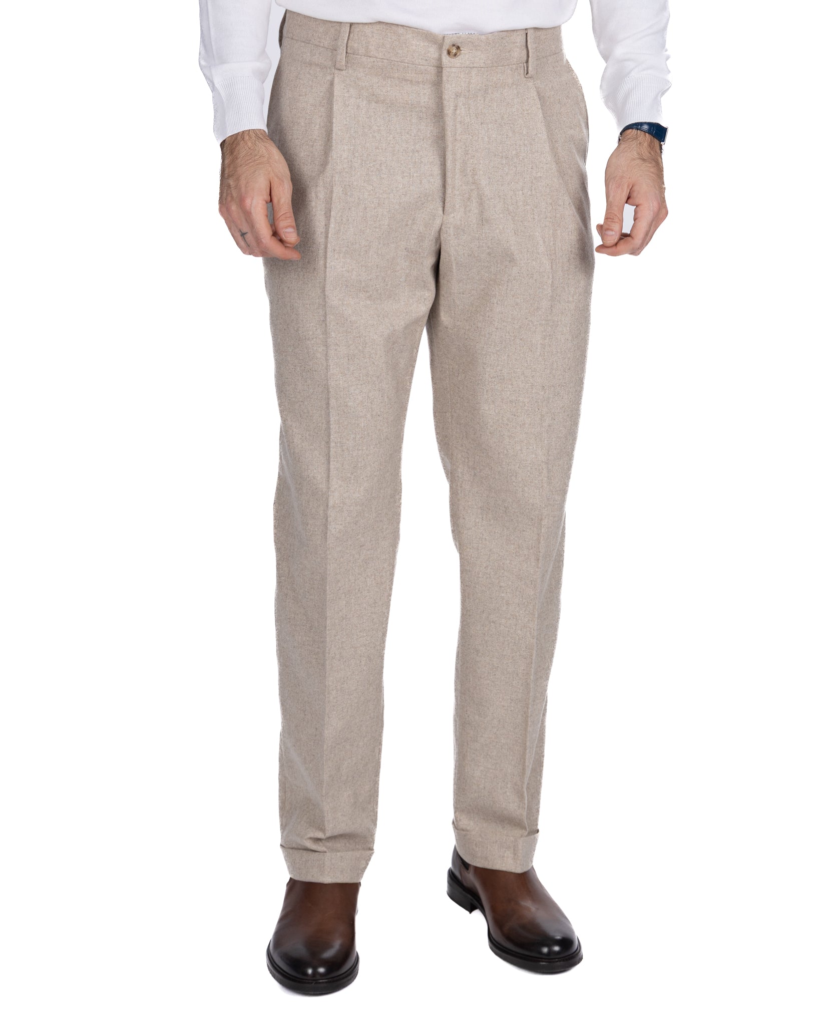 Pantalone Nikon in flanella beige