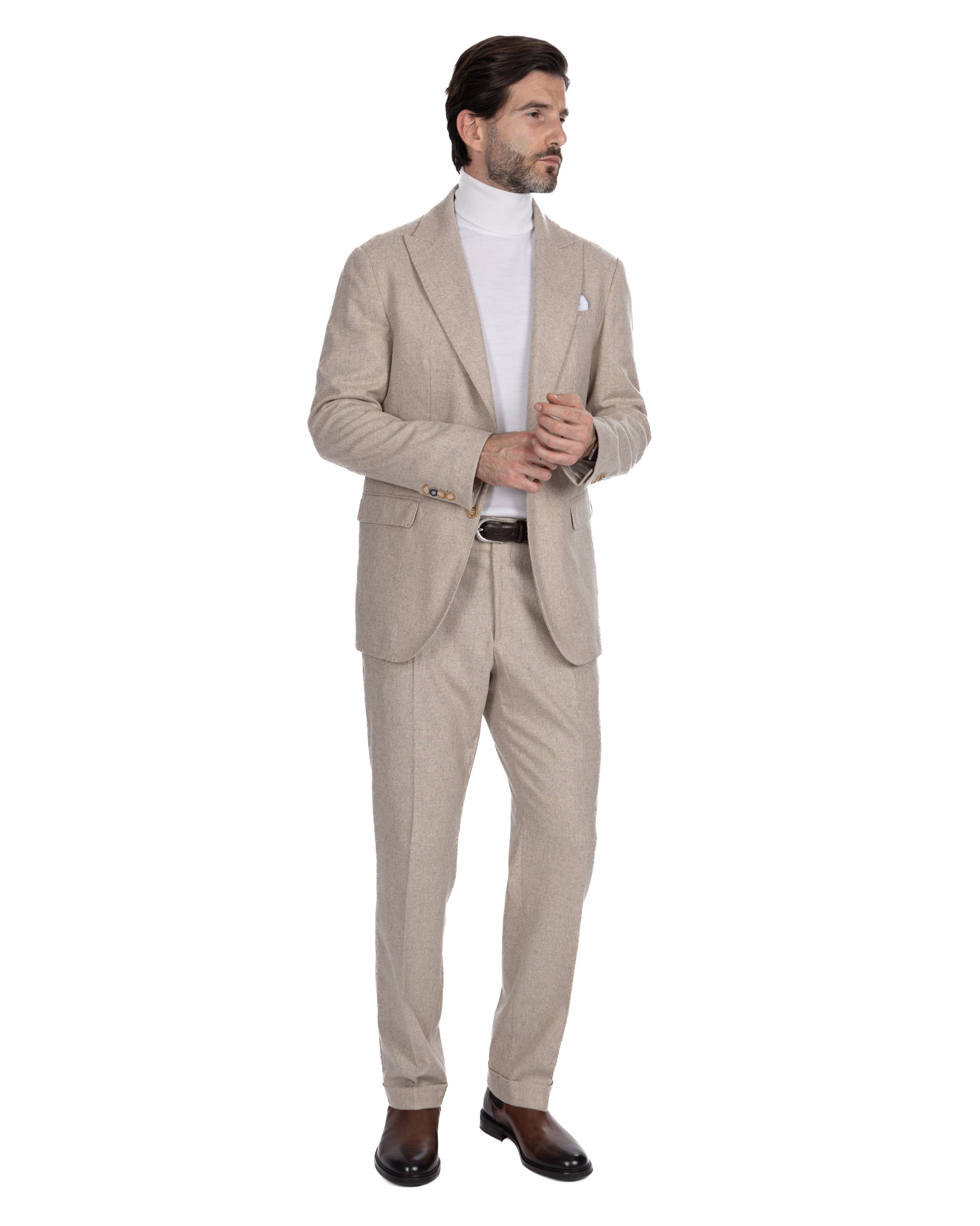 Olympus beige flannel dress