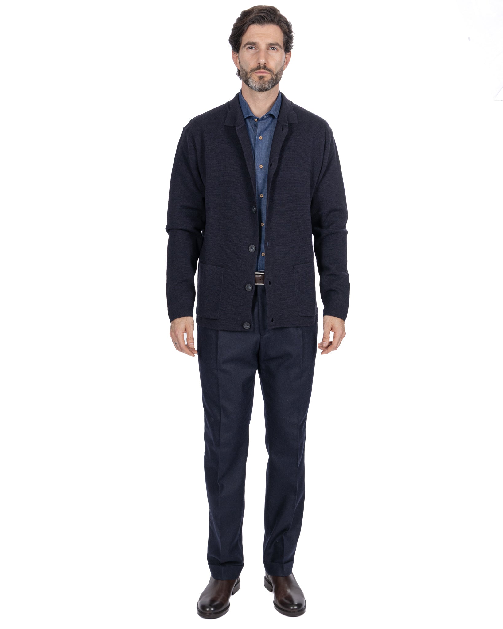 Krakatoa Knitted Jacket Blue