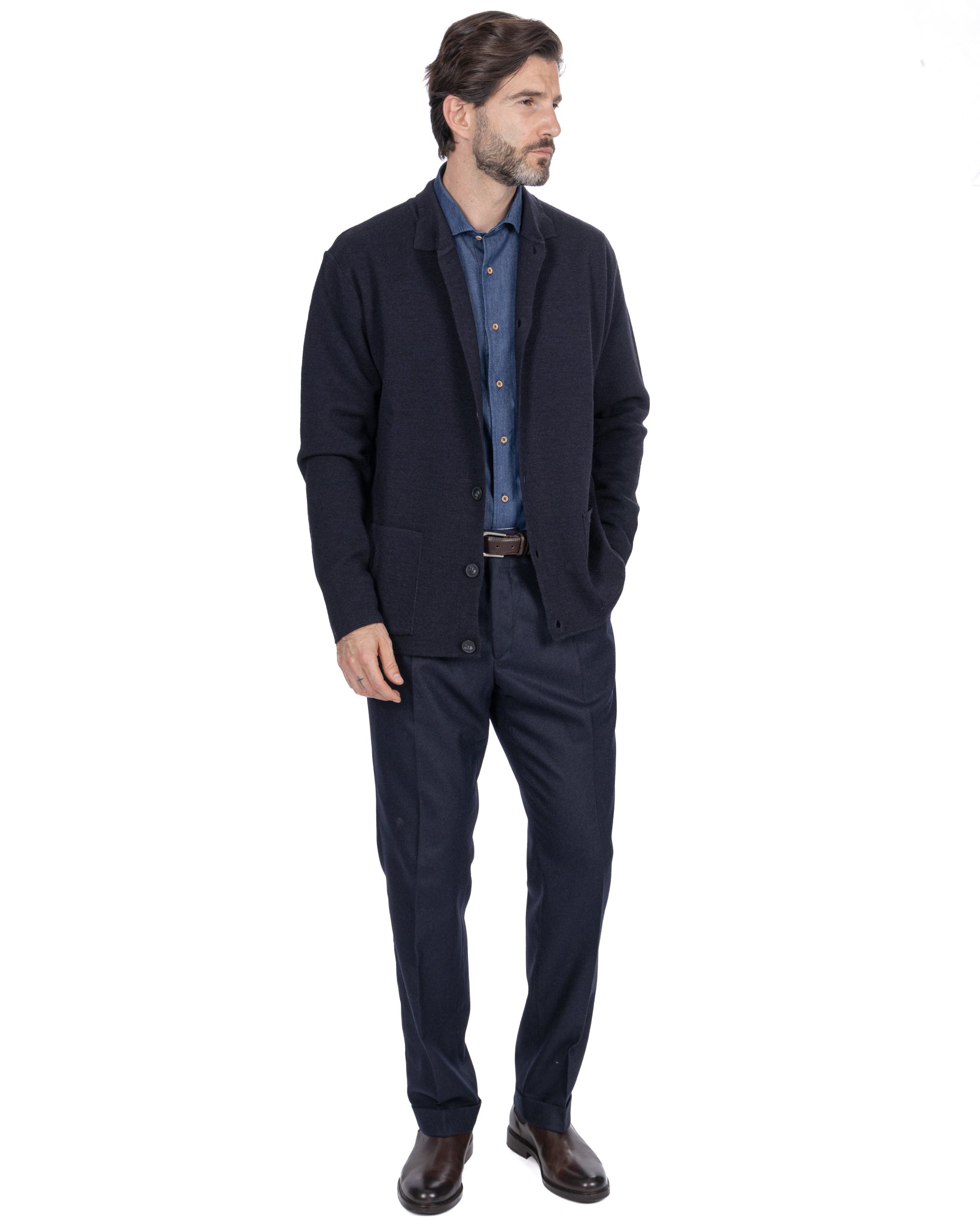 Krakatoa Knitted Jacket Blue