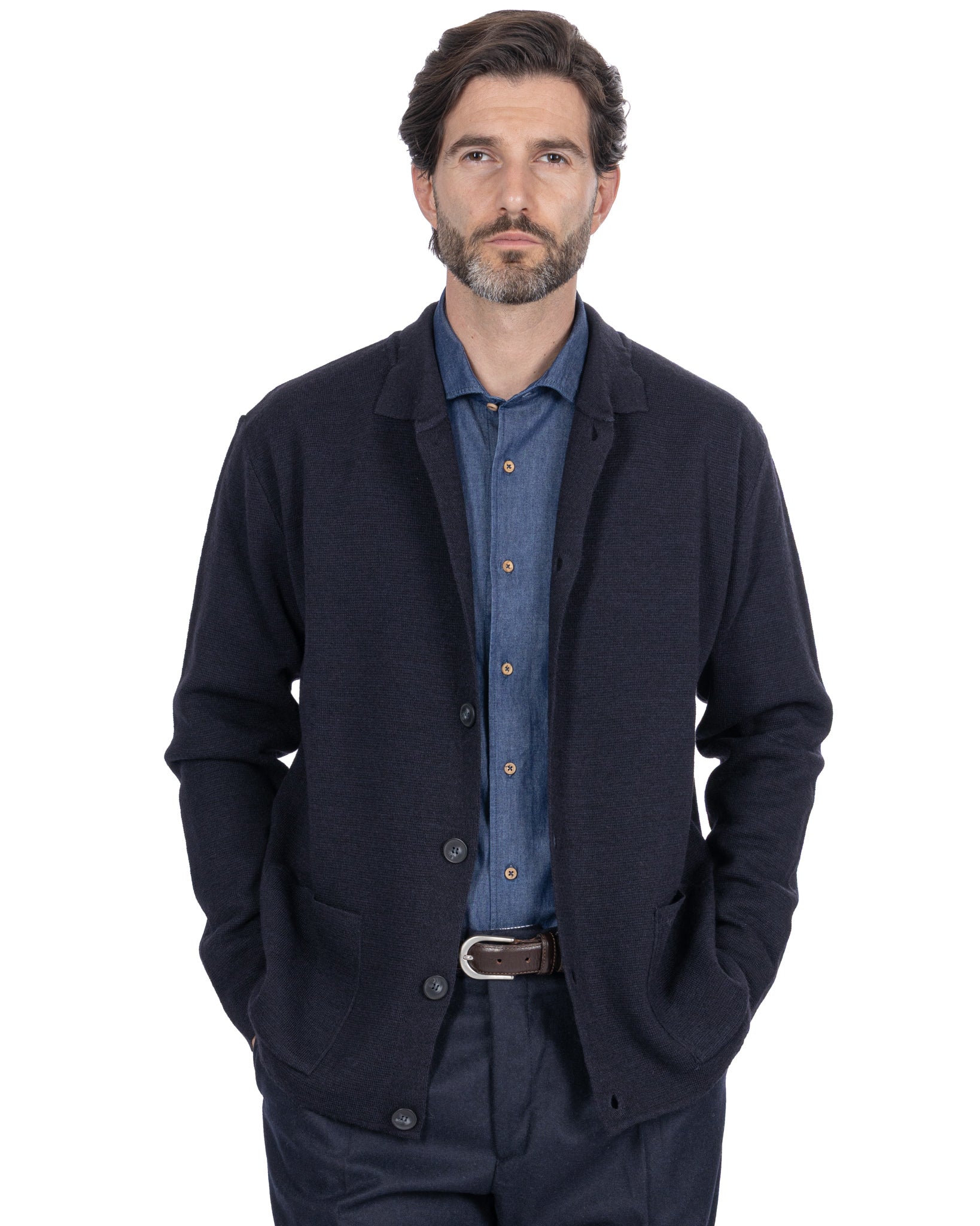 Krakatoa Knitted Jacket Blue