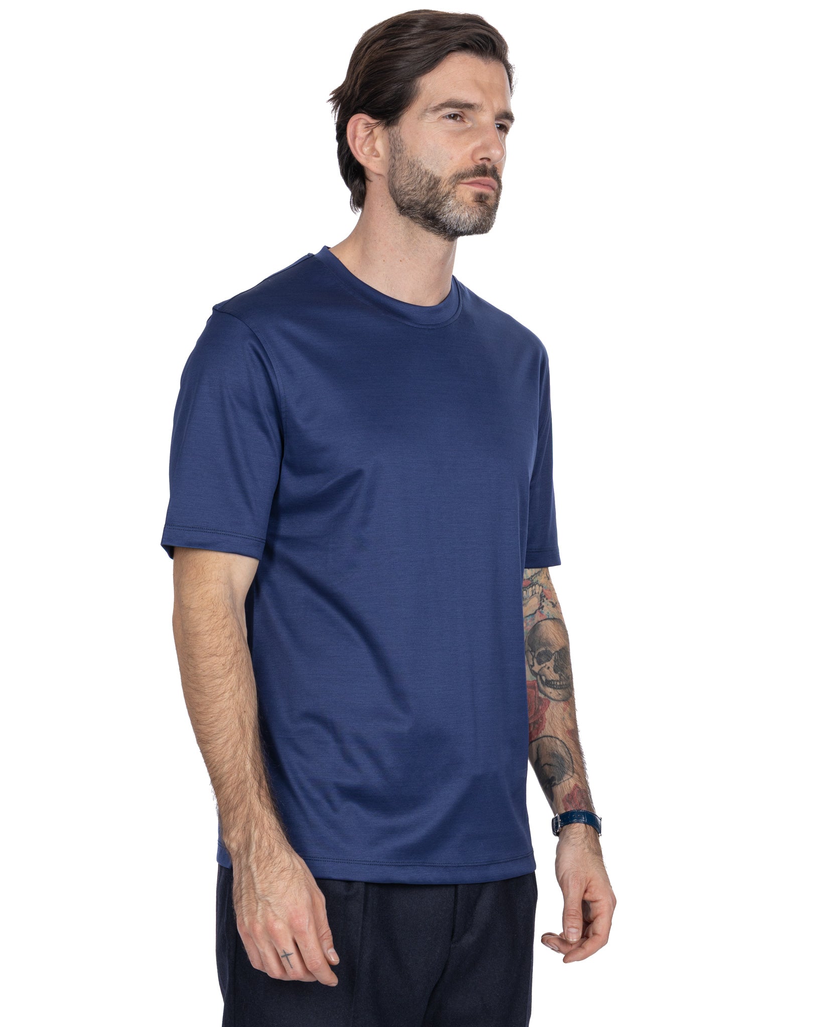 T-shirt Hoorn in filo di scozia blu