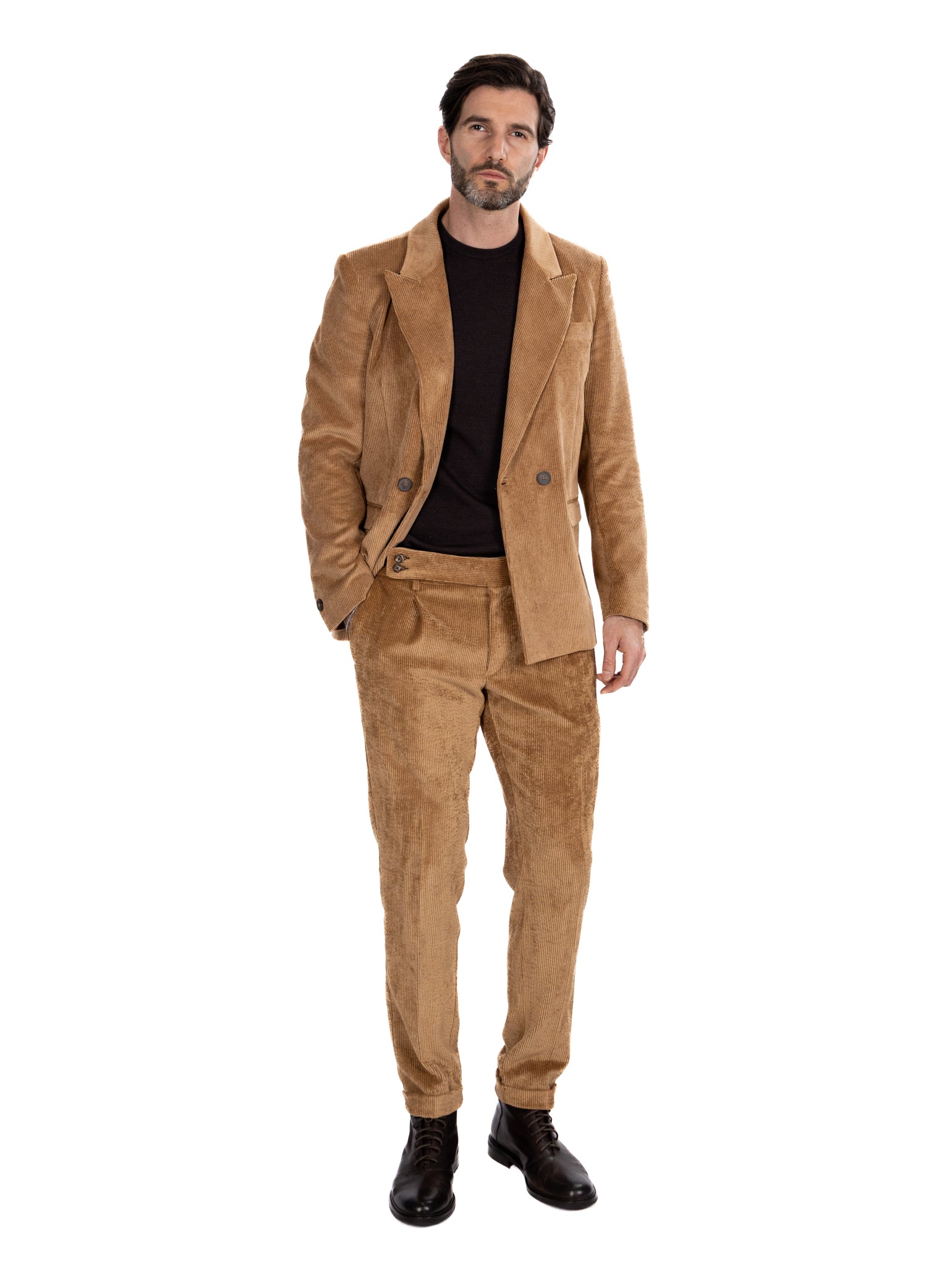 Giacca Bond in velluto cammello