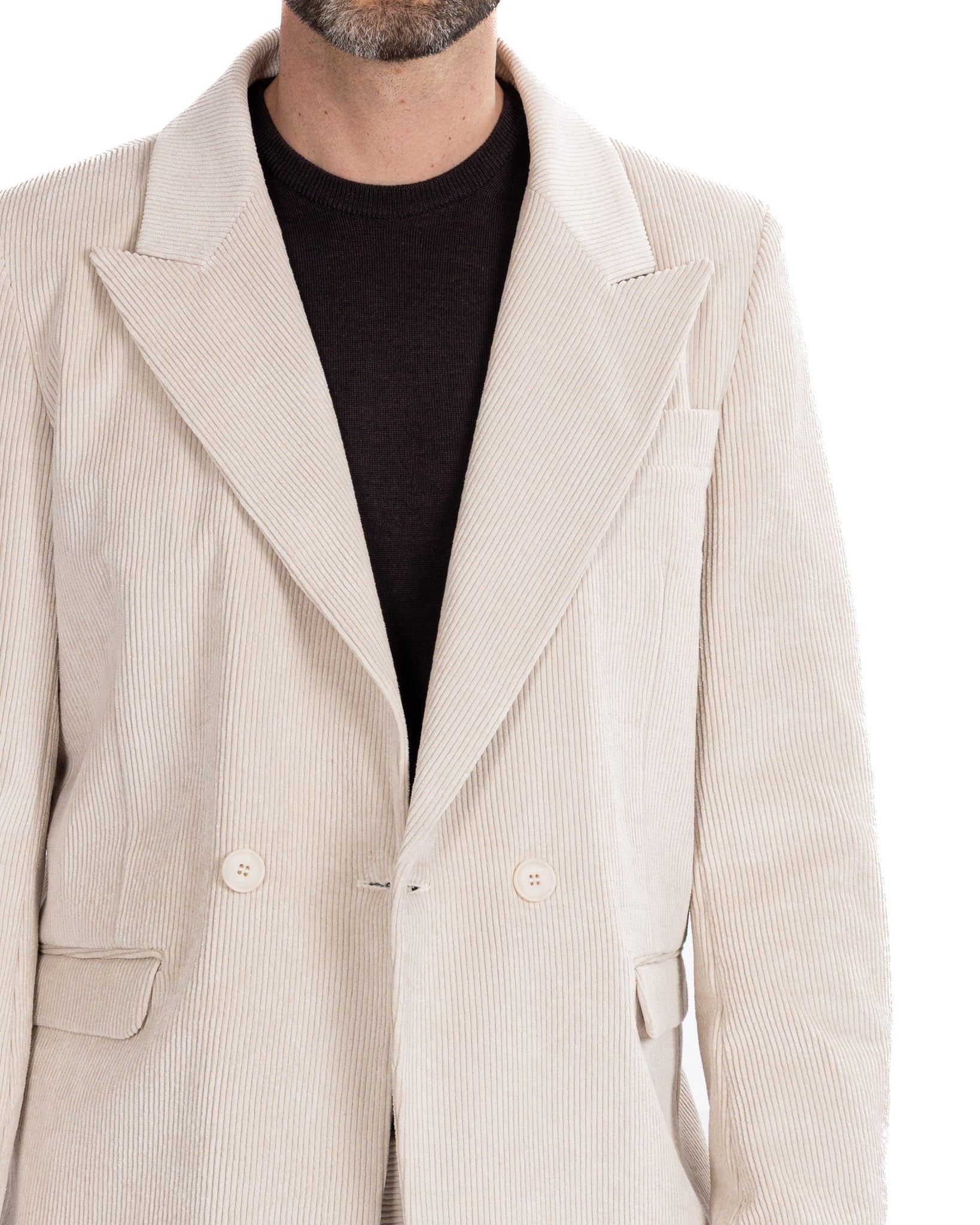 Giacca Bond in velluto panna