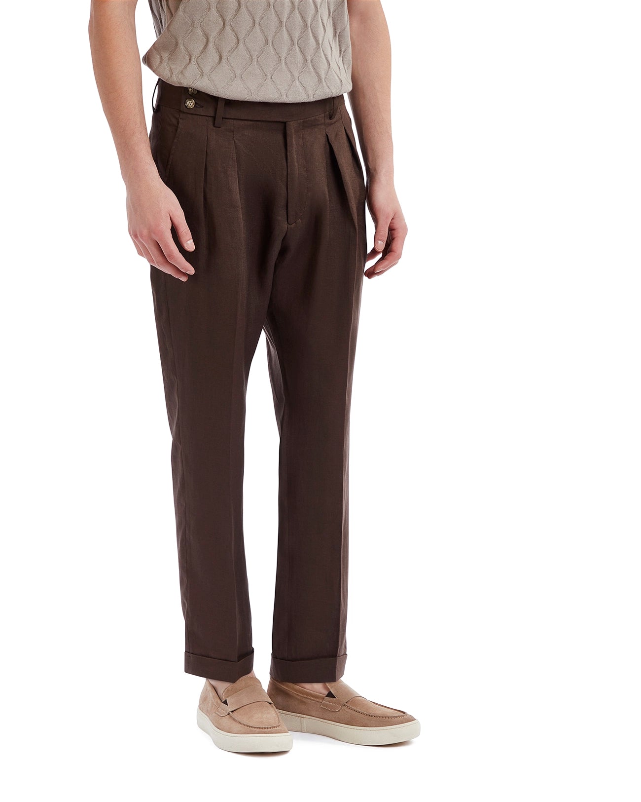 Pantalón Cargese de lino puro moro