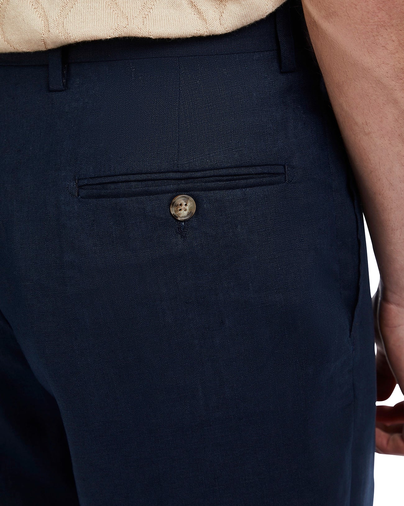 Piana trousers in pure blue linen
