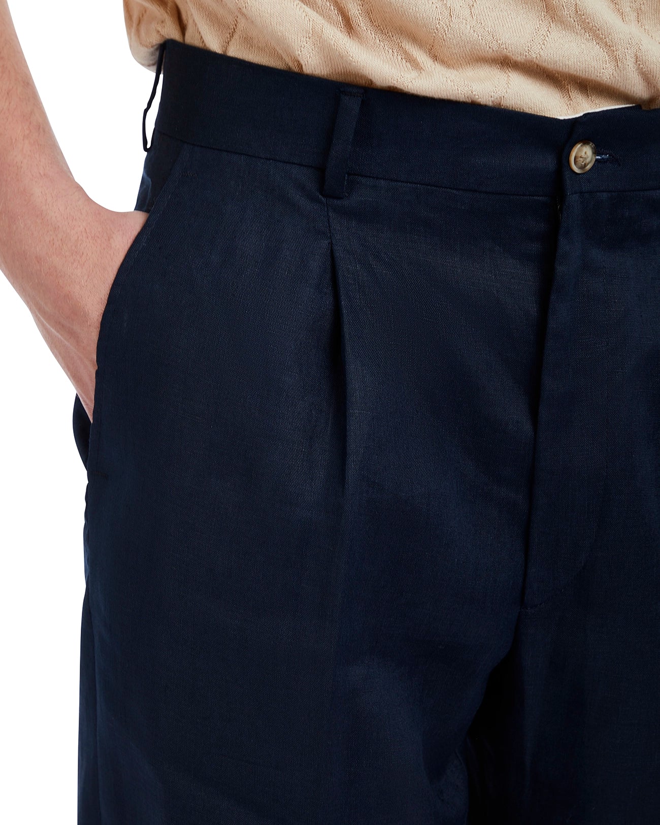 Piana trousers in pure blue linen