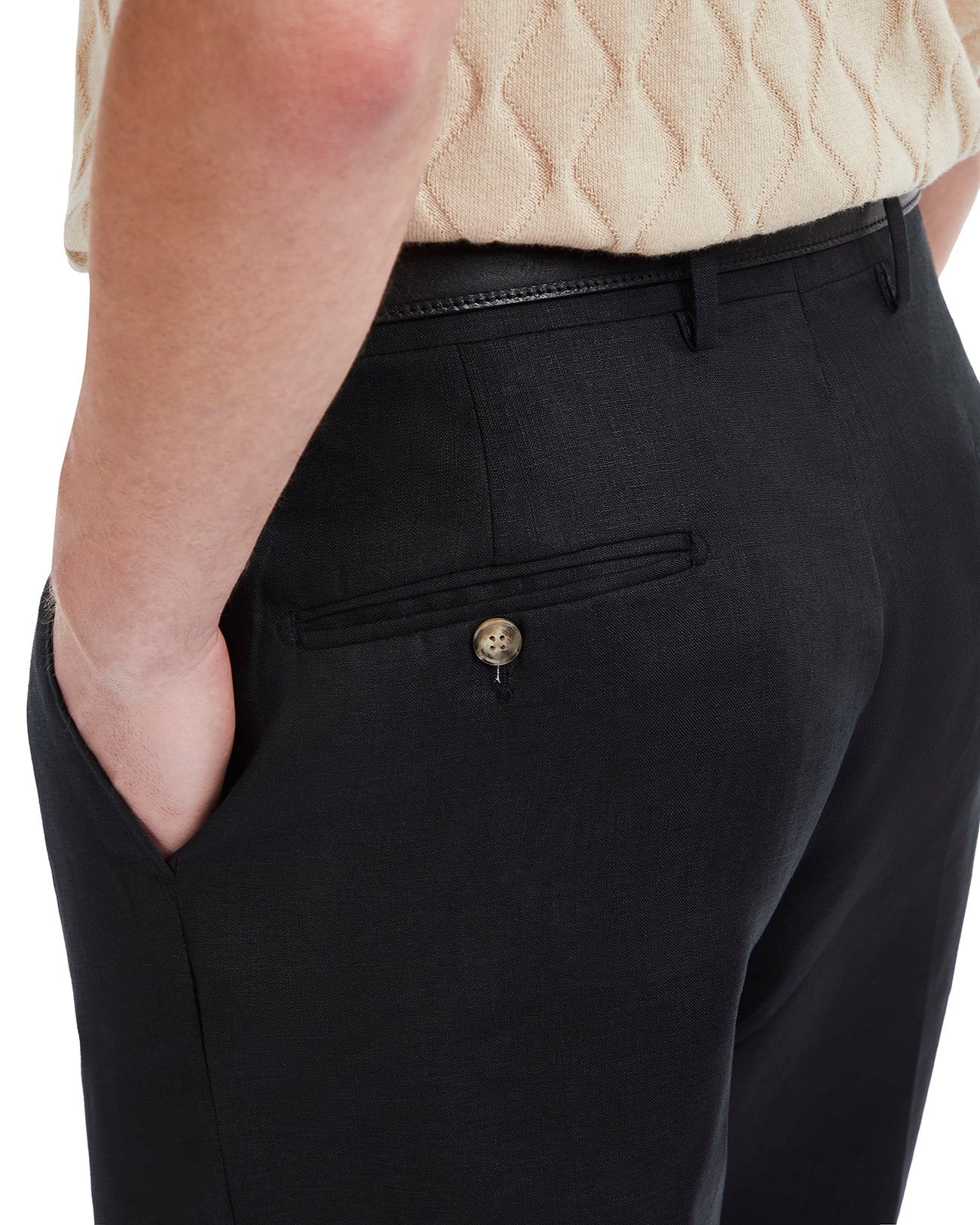 Pantalón Piana de lino puro negro