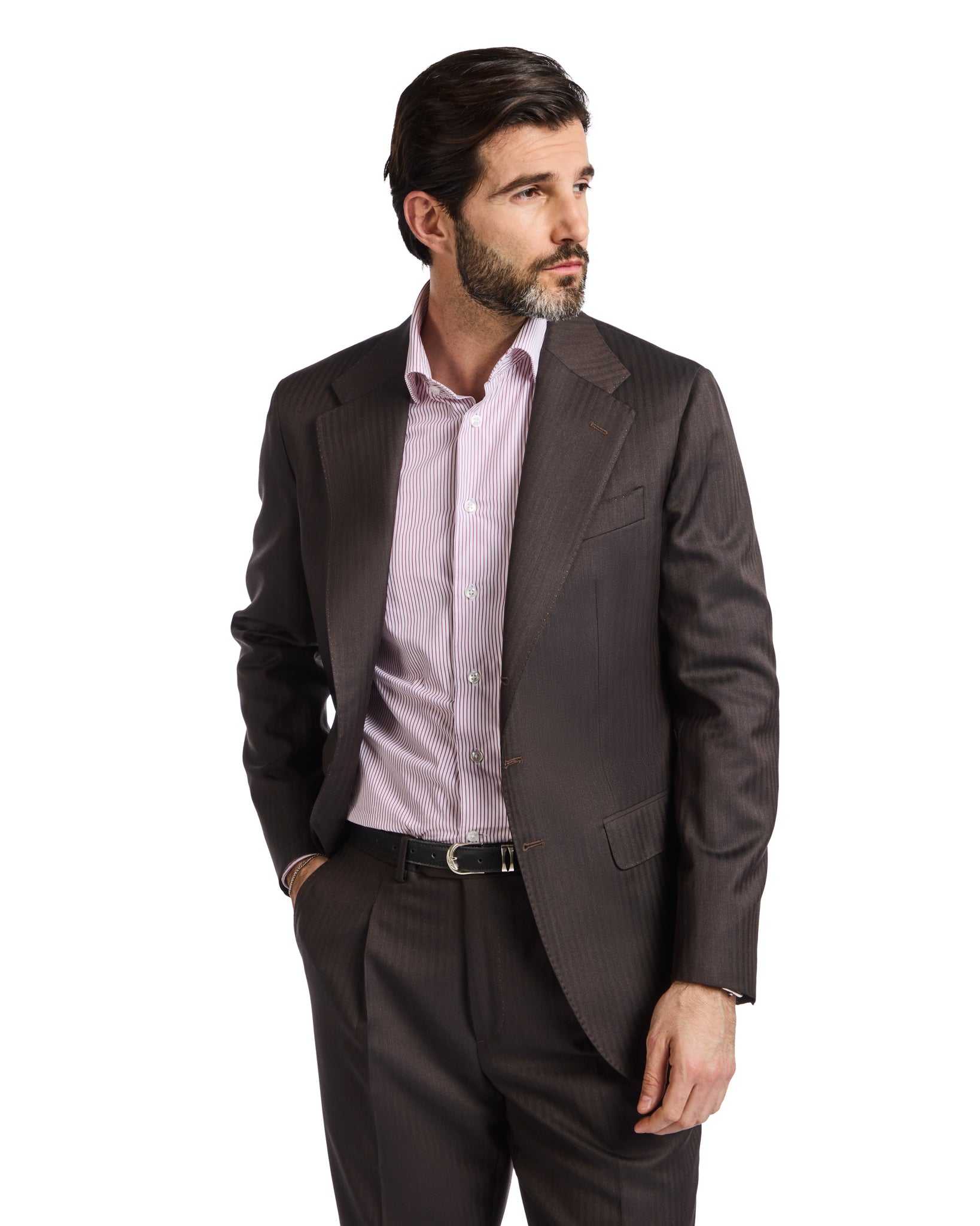 Perennial Vitale Barberis Canonico dark herringbone dress