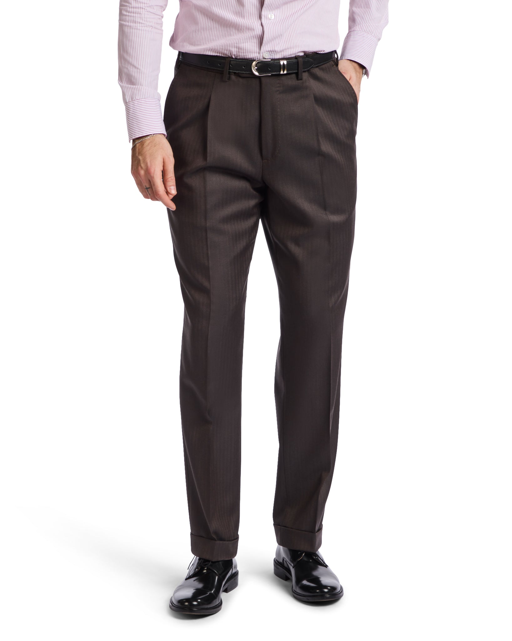 Perennial Vitale Barberis Canonico dark herringbone dress