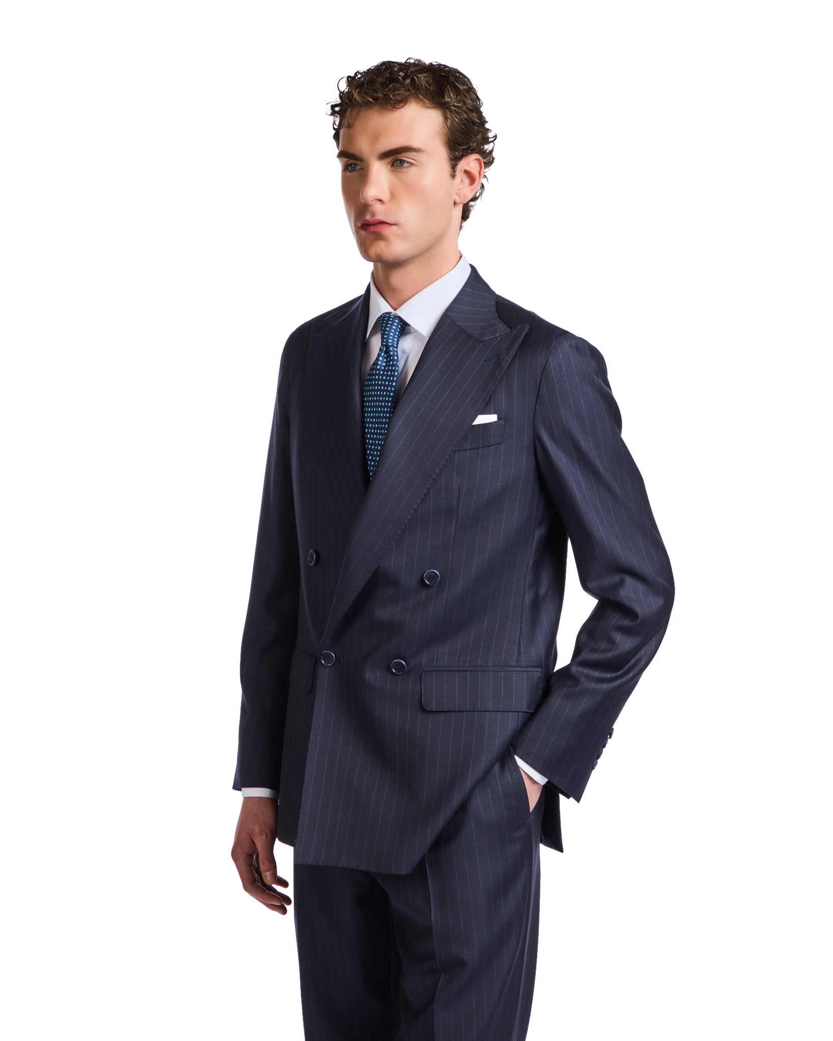 Traje Mónaco cruzado azul oscuro