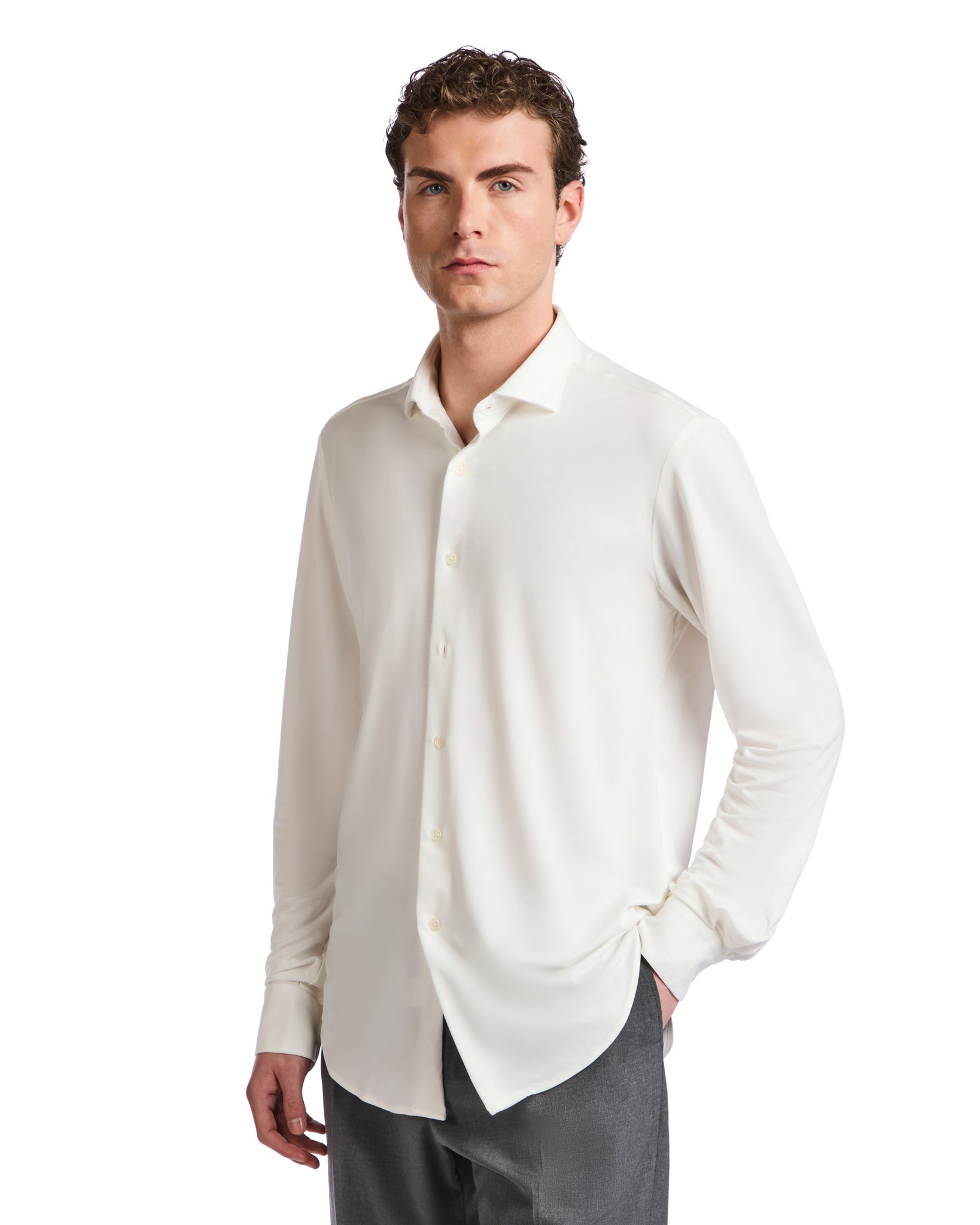 Camisa Radice de jersey color crema